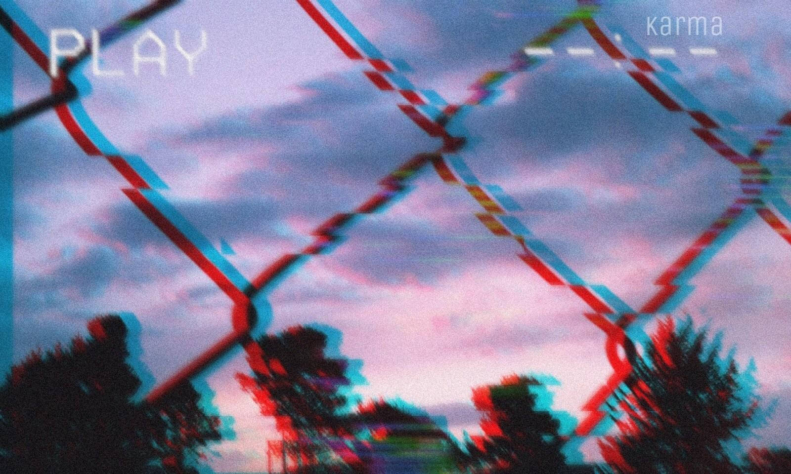 Aesthetic Clouds Glitched Grunge Pfp Background