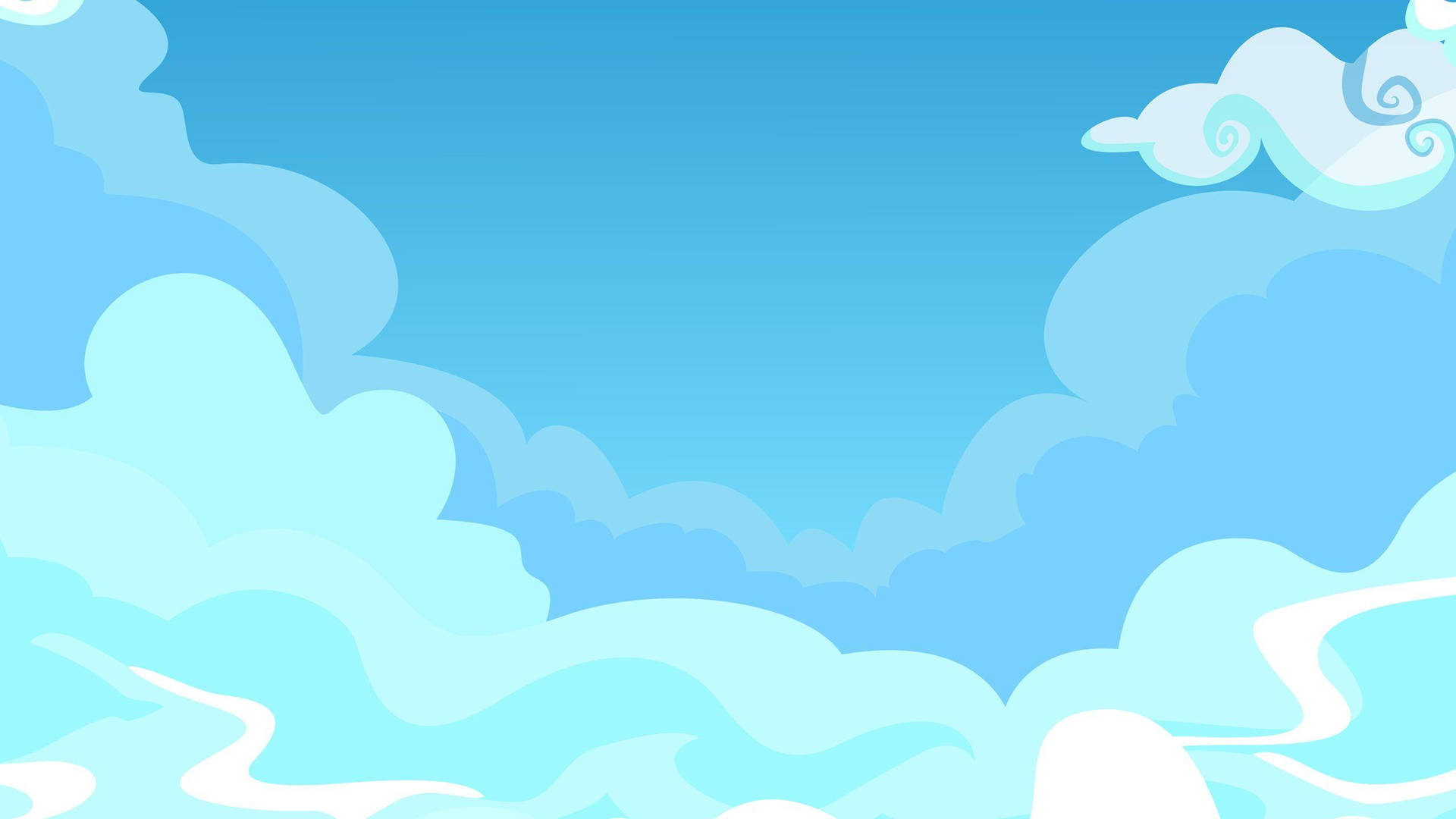 Aesthetic Clouds On Different Blue Background