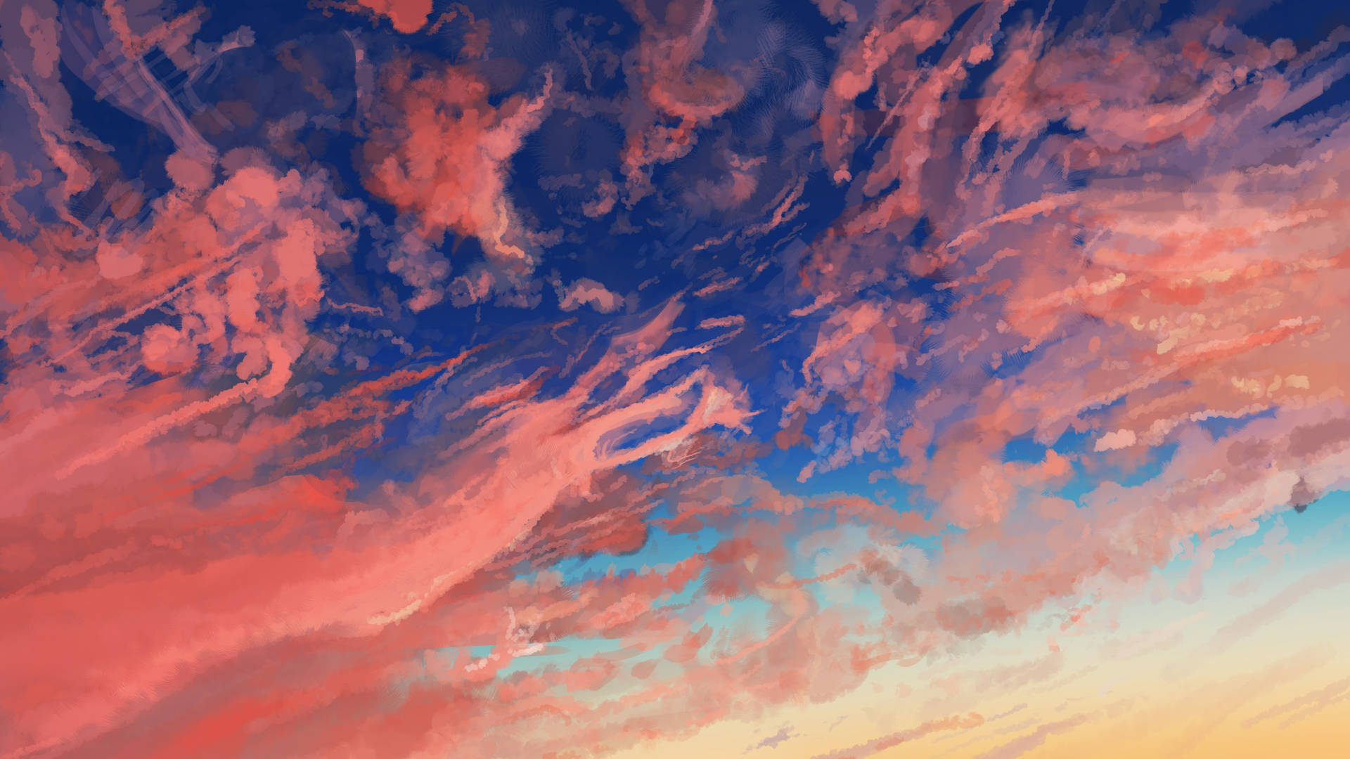 Aesthetic Clouds Painting Wallpaper