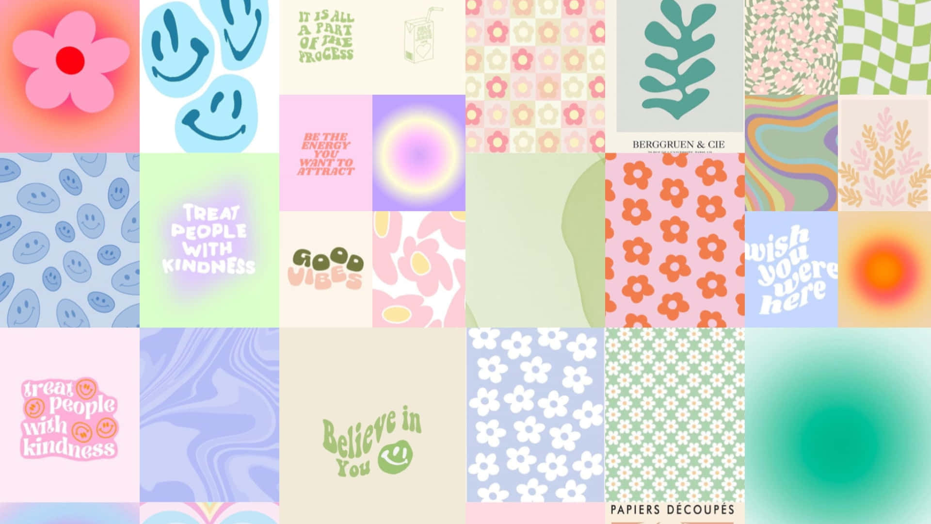 En collage af forskellige design og farver Wallpaper
