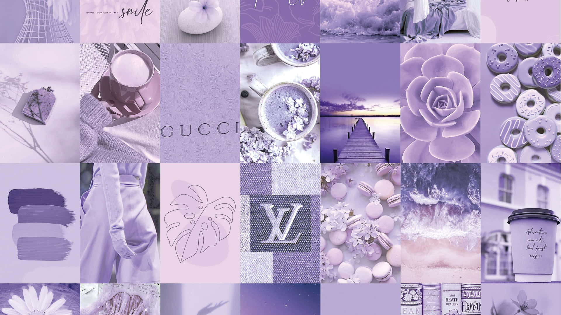 Download Royal Purple Aesthetic Collage Desktop Wallpaper 