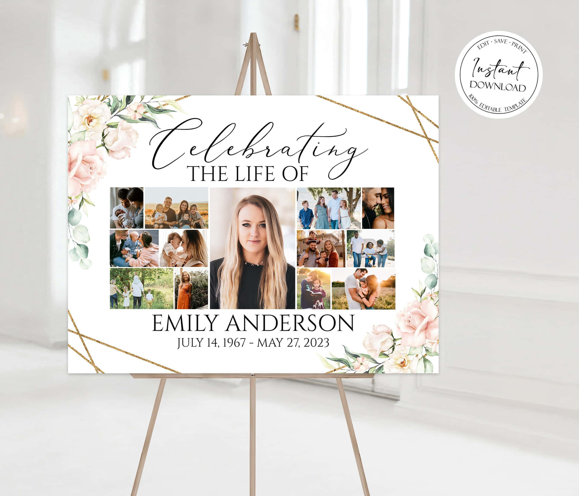 Celebrating The Life Of Emily Anderson Easel Sign