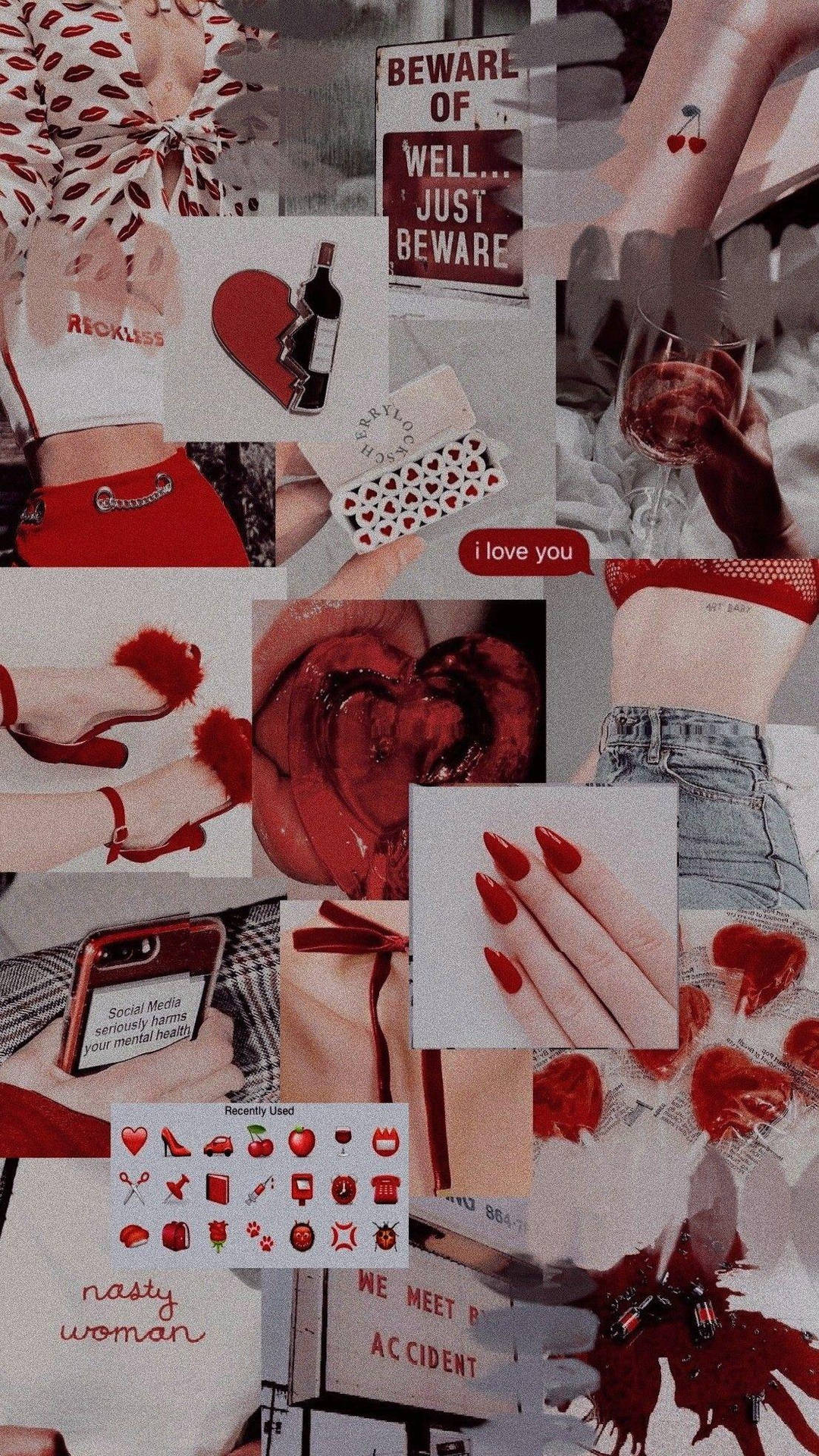 Aesthetic Collage Red Girl Things