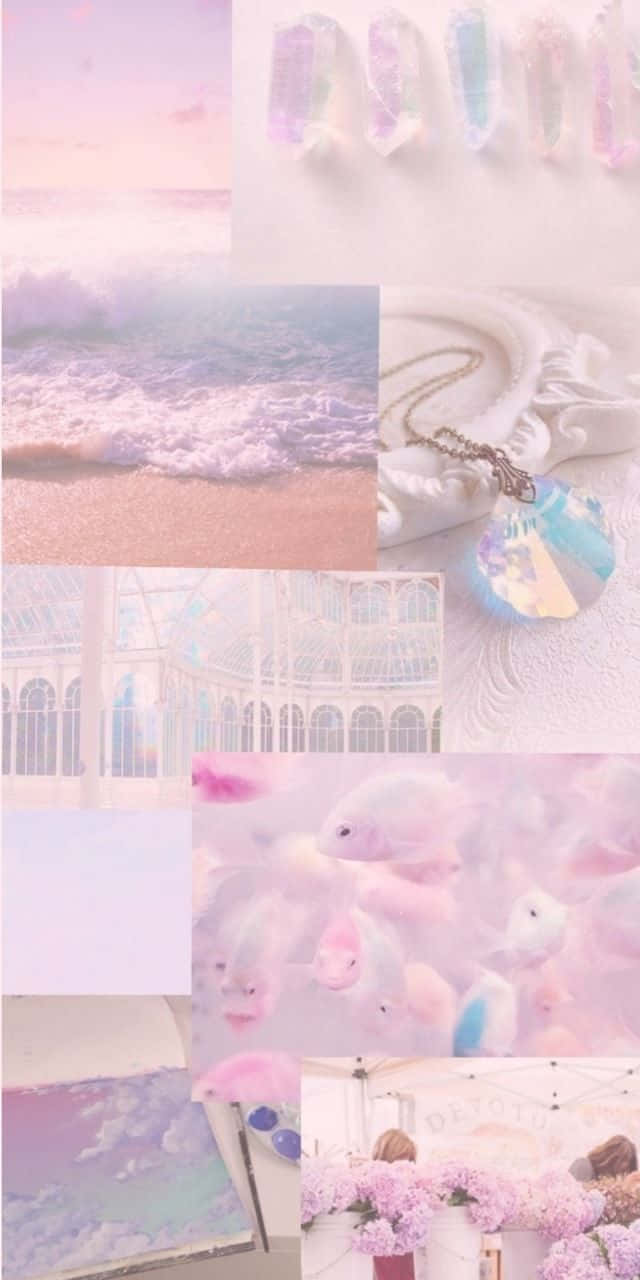 Aesthetic Dreamy Ocean Soft Colors Collage Wallpaper