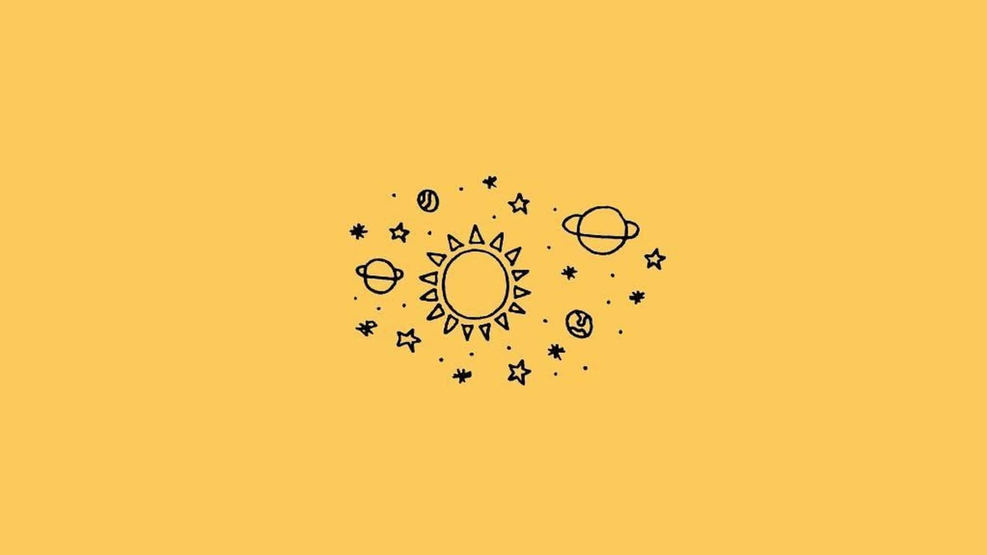 Ensvartvit Illustration Av Solen Och Planeterna