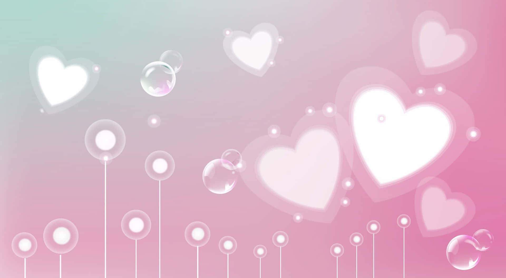 Bright Hearts Aesthetic Computer Light Pink Wallpaper