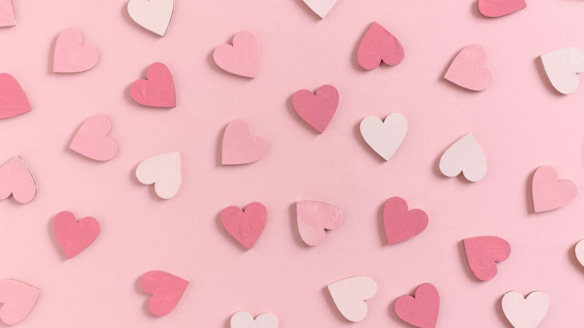 Aesthetic Computer Light Pink Patterned Hearts Wallpaper