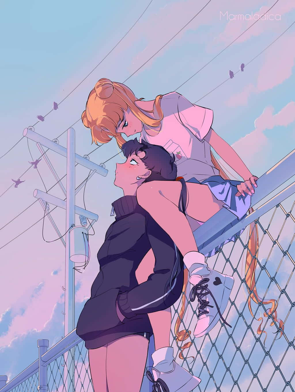 “A Loving Aesthetic Couple Anime” Wallpaper