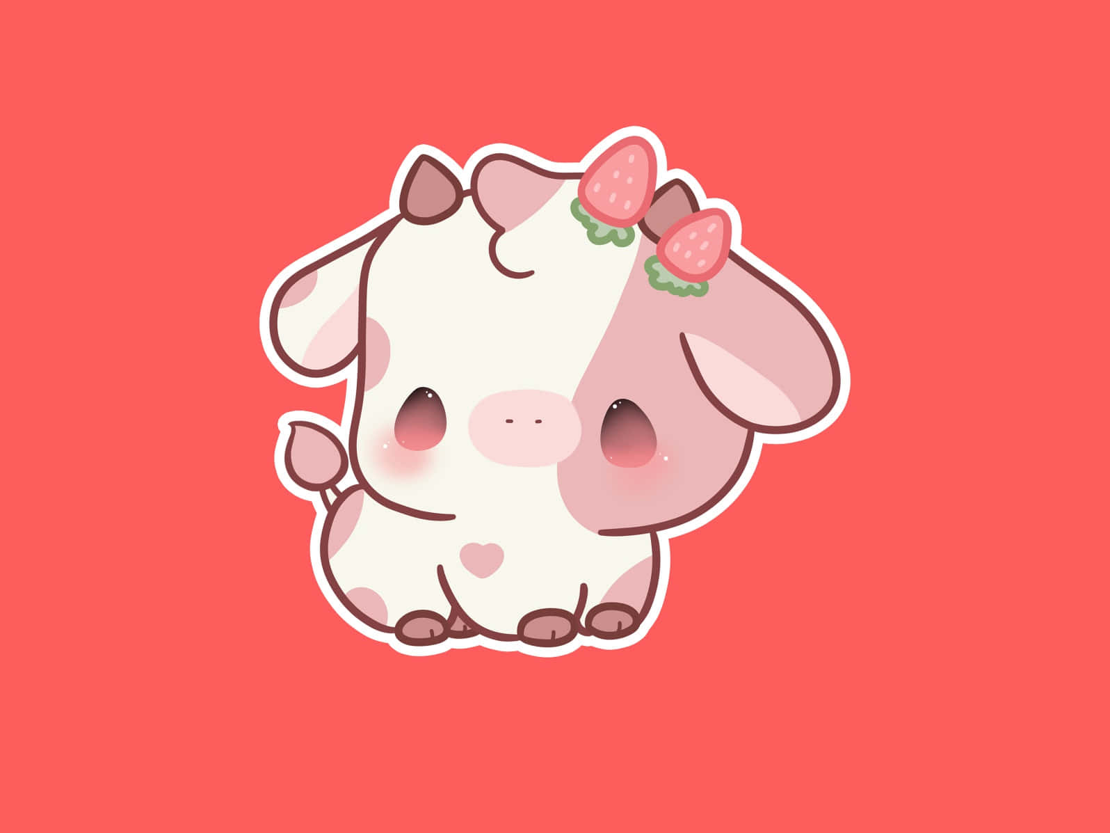 Strawberry cow cute pink HD phone wallpaper  Peakpx