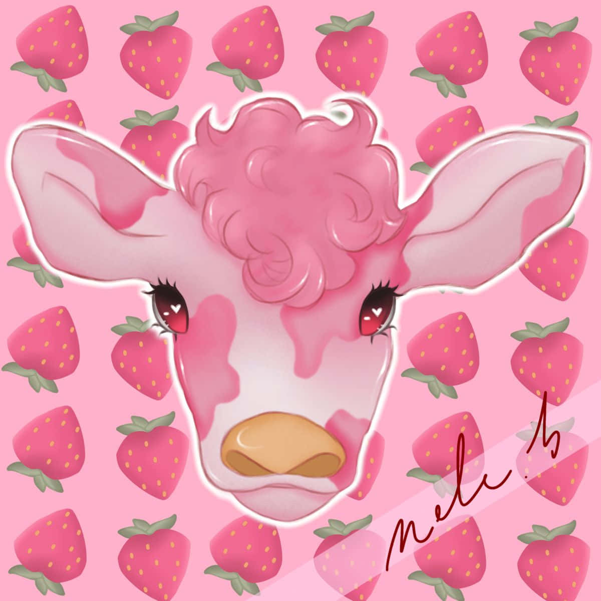Spend some time admiring this beautiful aesthetic cow! Wallpaper