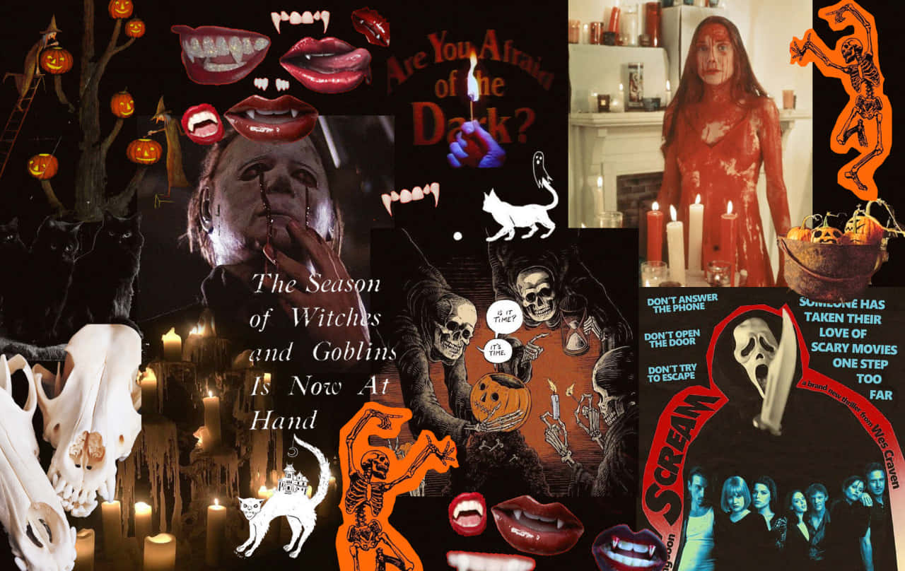 Download Horror Movies Collage Aesthetic Creepy Halloween Background |  