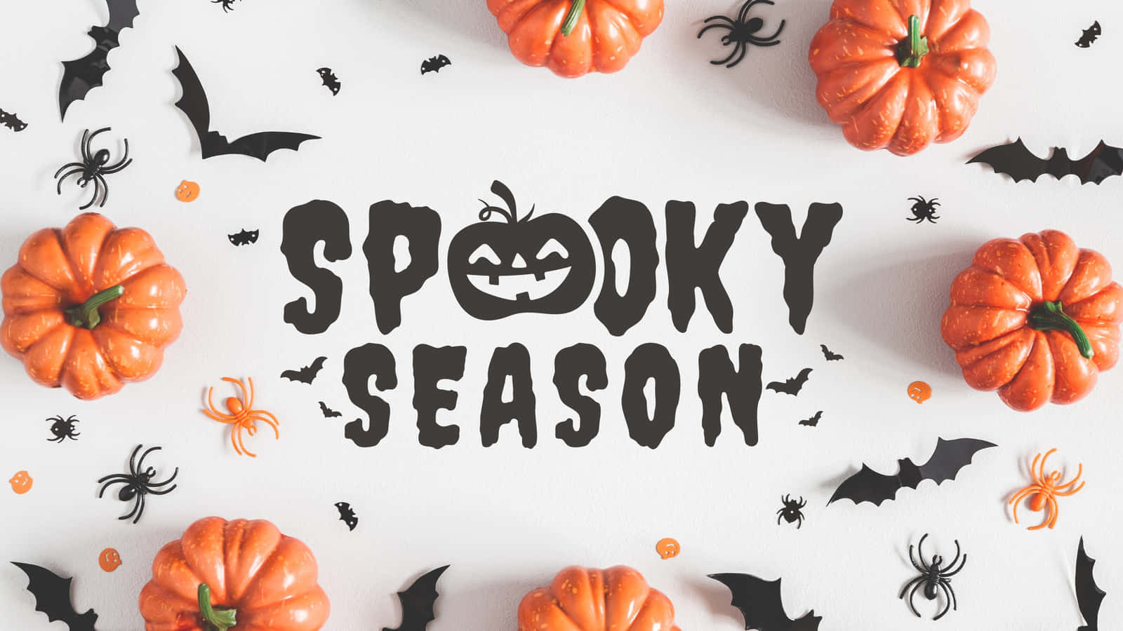 Spookyseason Flat Lay Ästhetik Unheimlicher Halloween-hintergrund