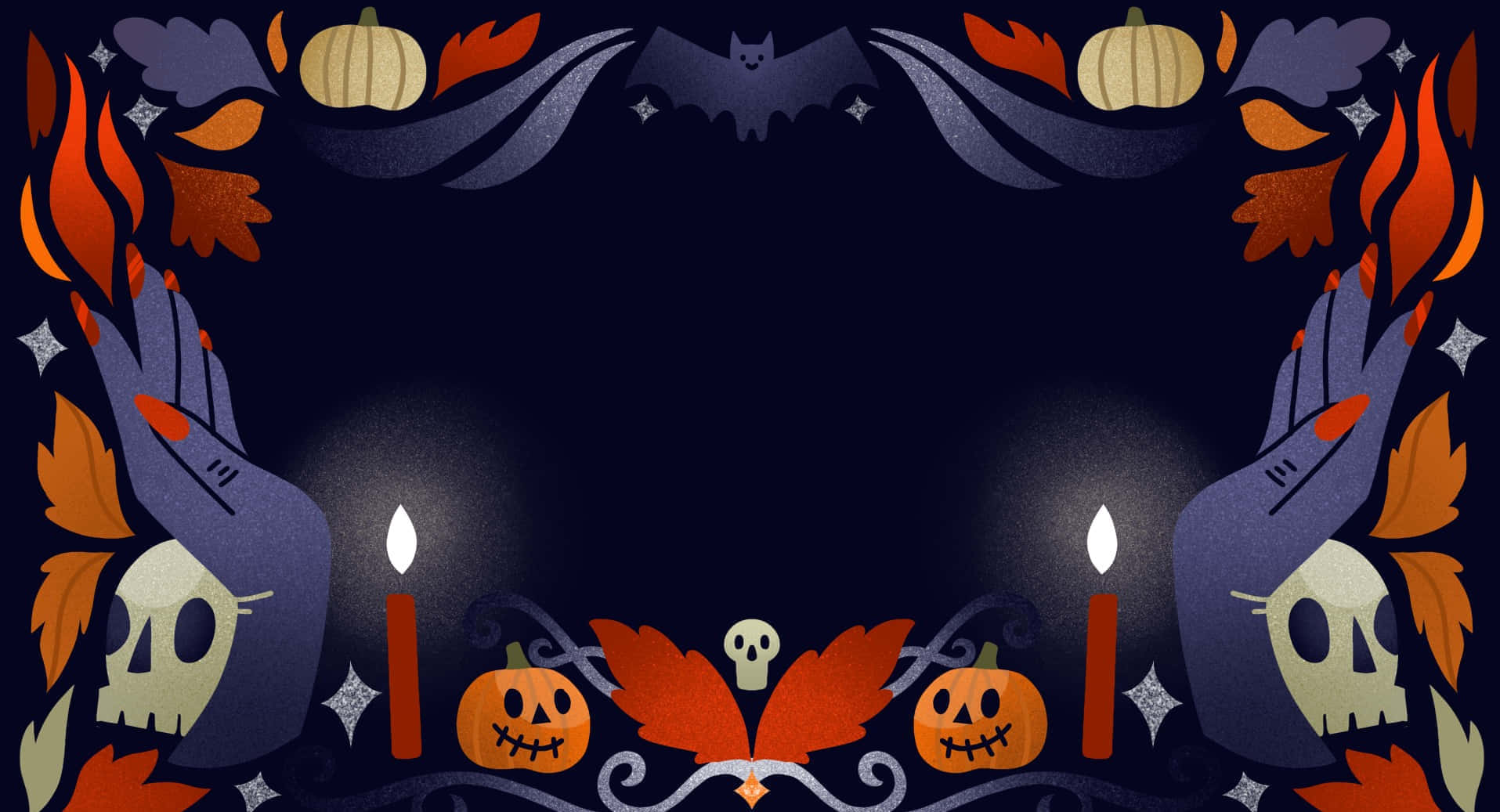 Aesthetic Creepy Halloween Border Background
