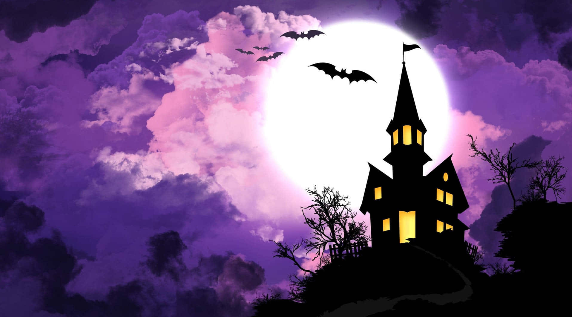 Silhouetteeines Turms - Ästhetischer, Gruseliger Hintergrund Für Halloween.