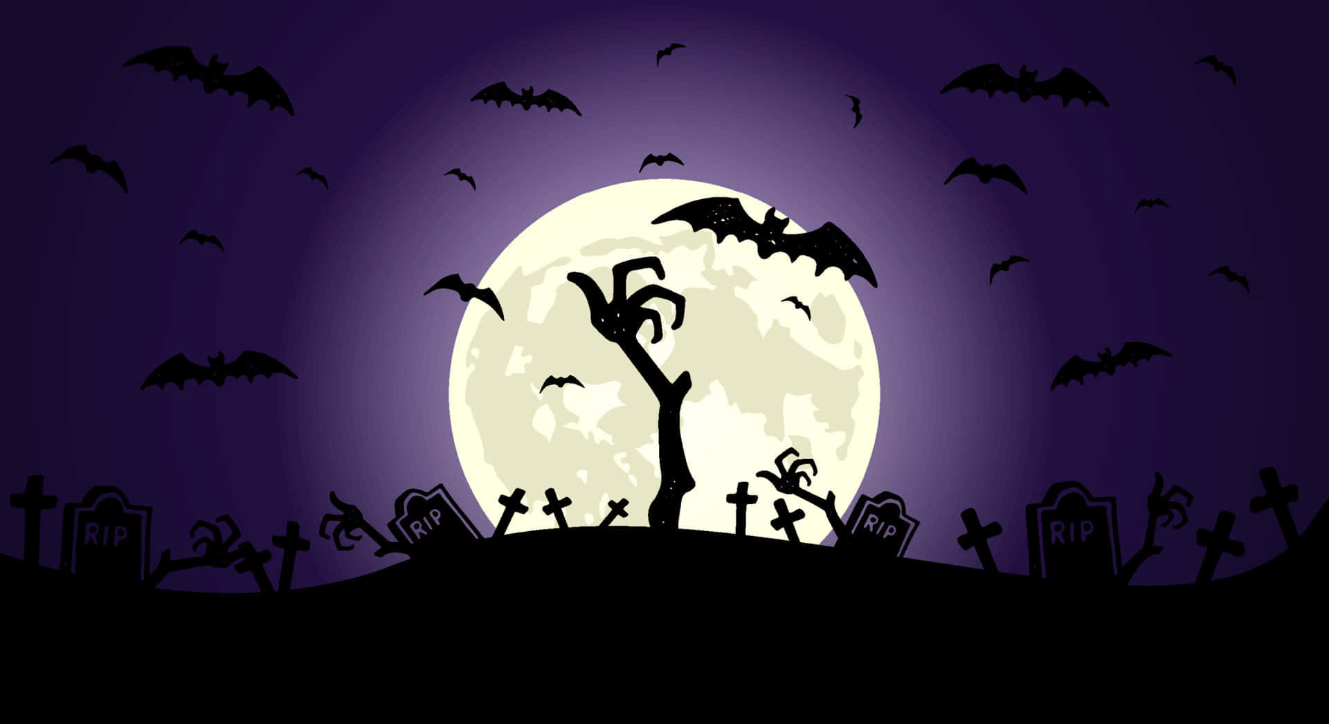 Friedhofbei Nacht Ästhetische, Unheimliche Hintergrund Für Halloween.