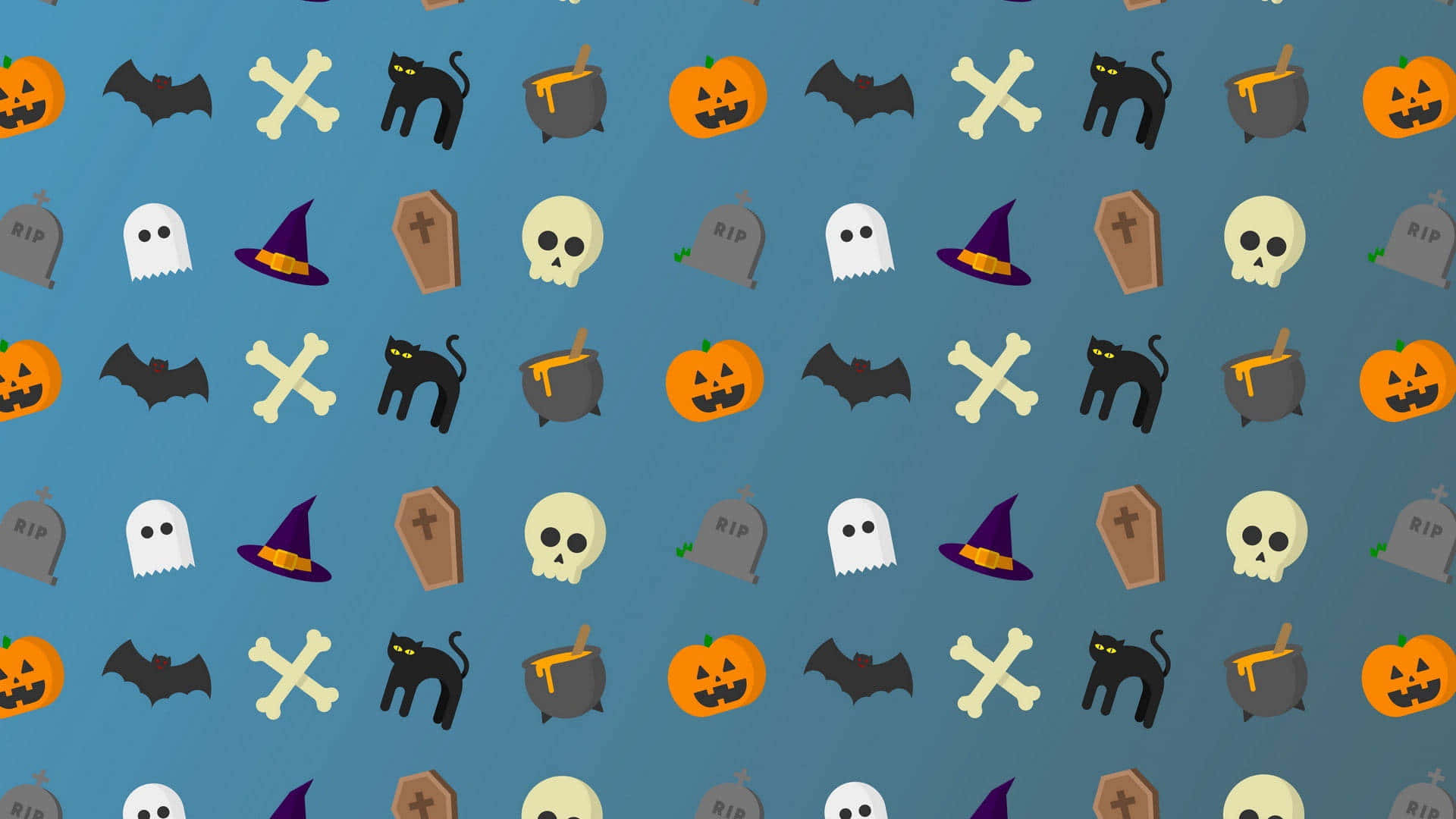 Aesthetic Creepy Halloween Symbols Background
