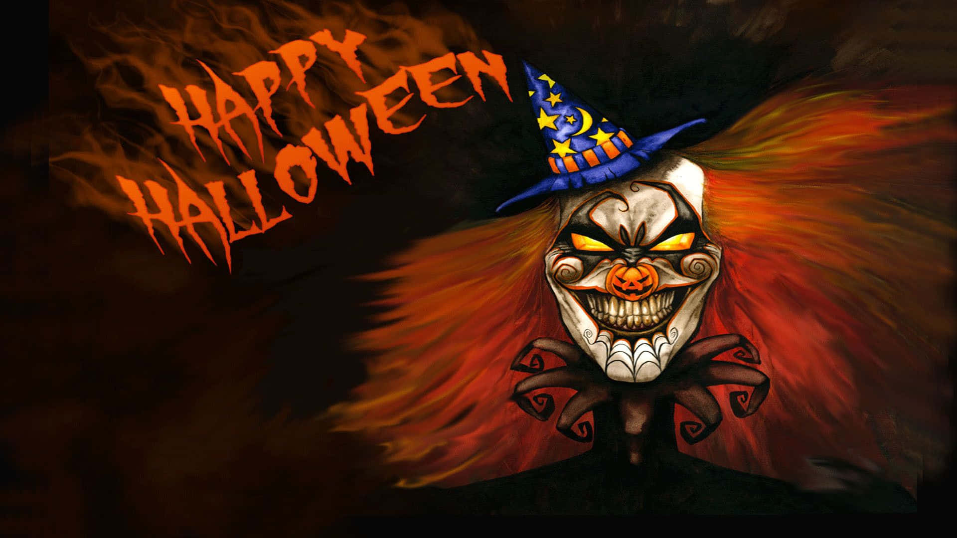 Rothaariger Clown Ästhetischer Unheimlicher Hintergrund Für Halloween