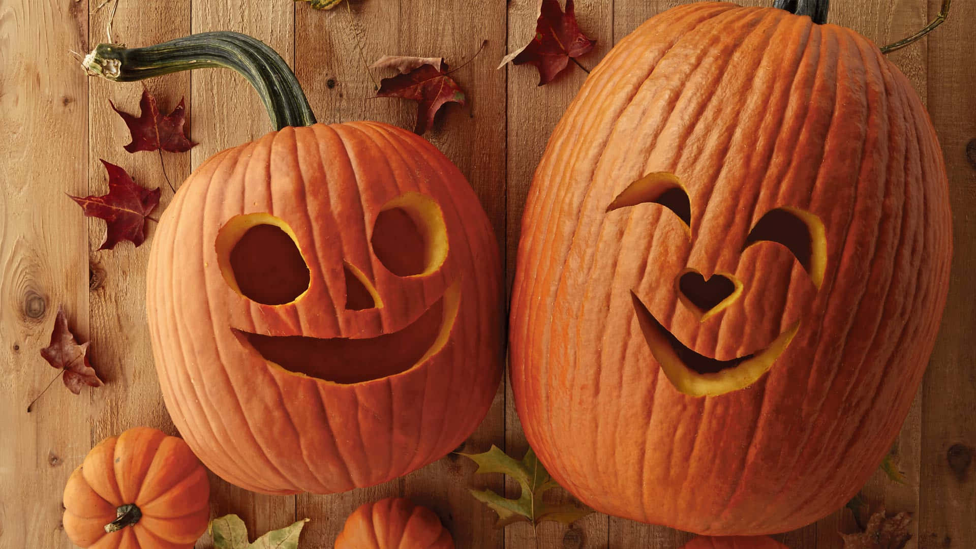 Fondosde Pantalla Estéticos Y Espeluznantes De Tallados De Calabazas Sonrientes De Halloween