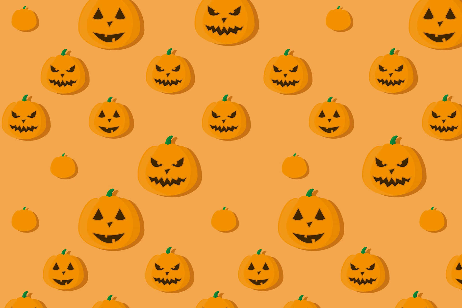 Pumpkin Faces Illustration Aesthetic Creepy Halloween Background