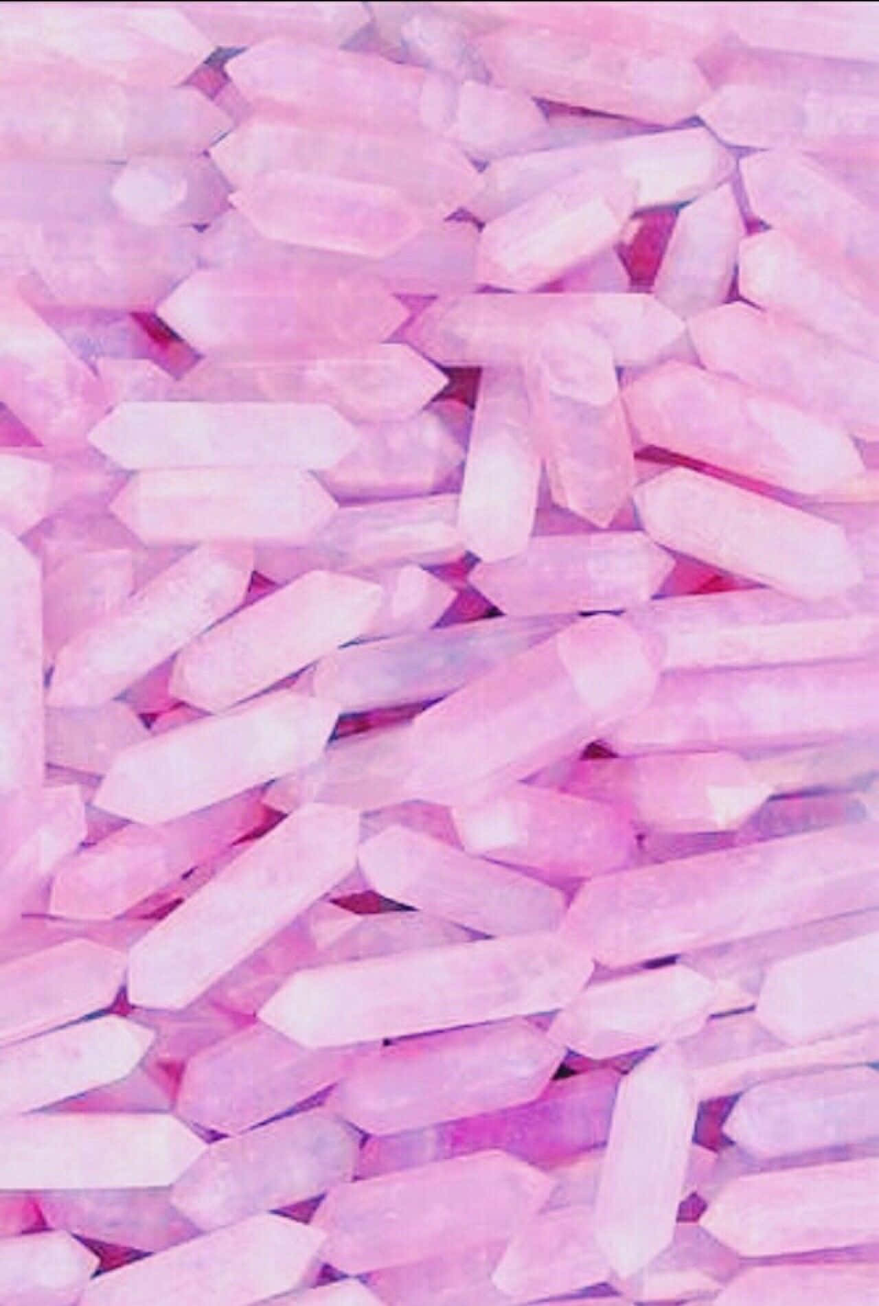 Aestetisk pastelfarvet Pink Crystal mønster Wallpaper