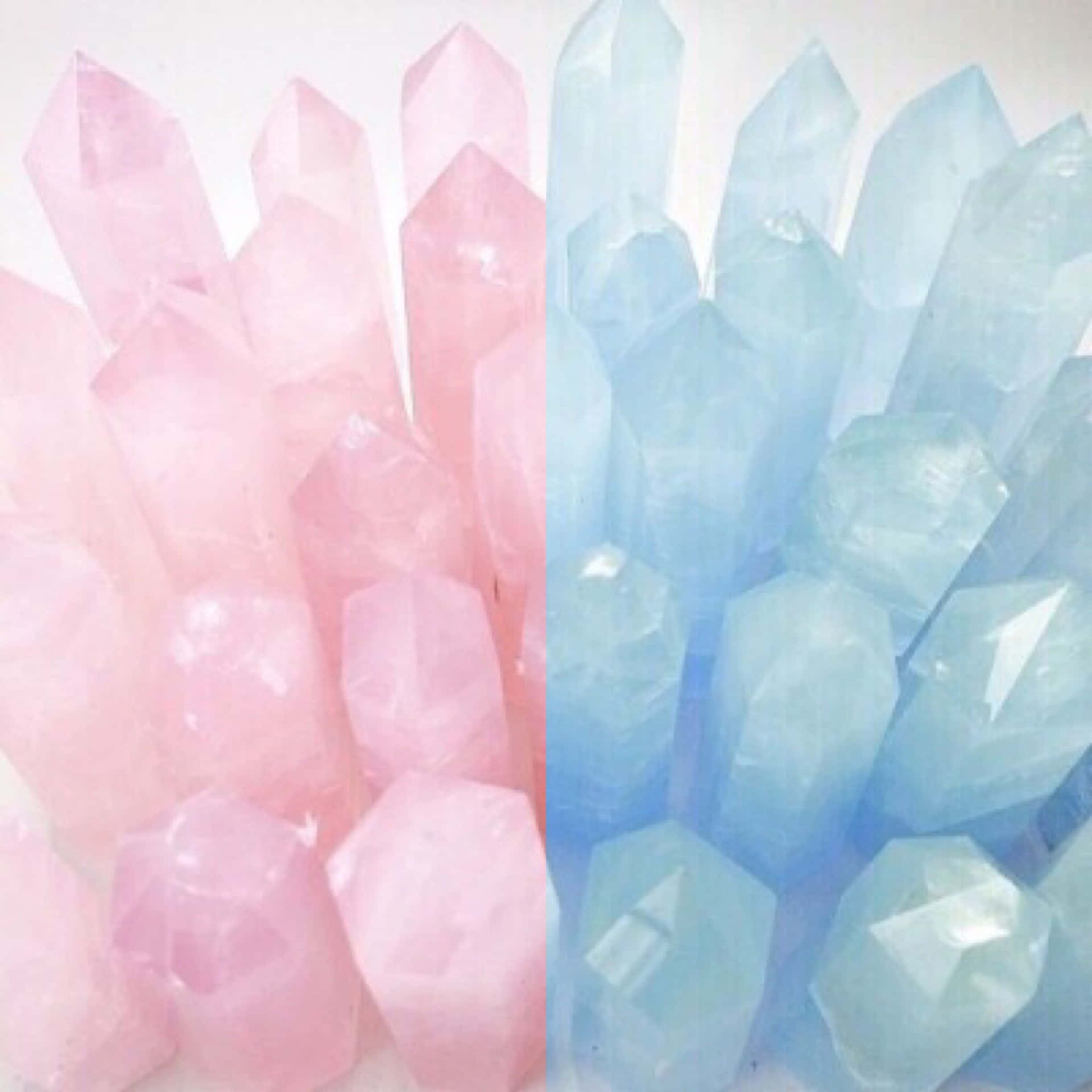 Aesthetic Pastel Pink And Blue Crystal Wallpaper