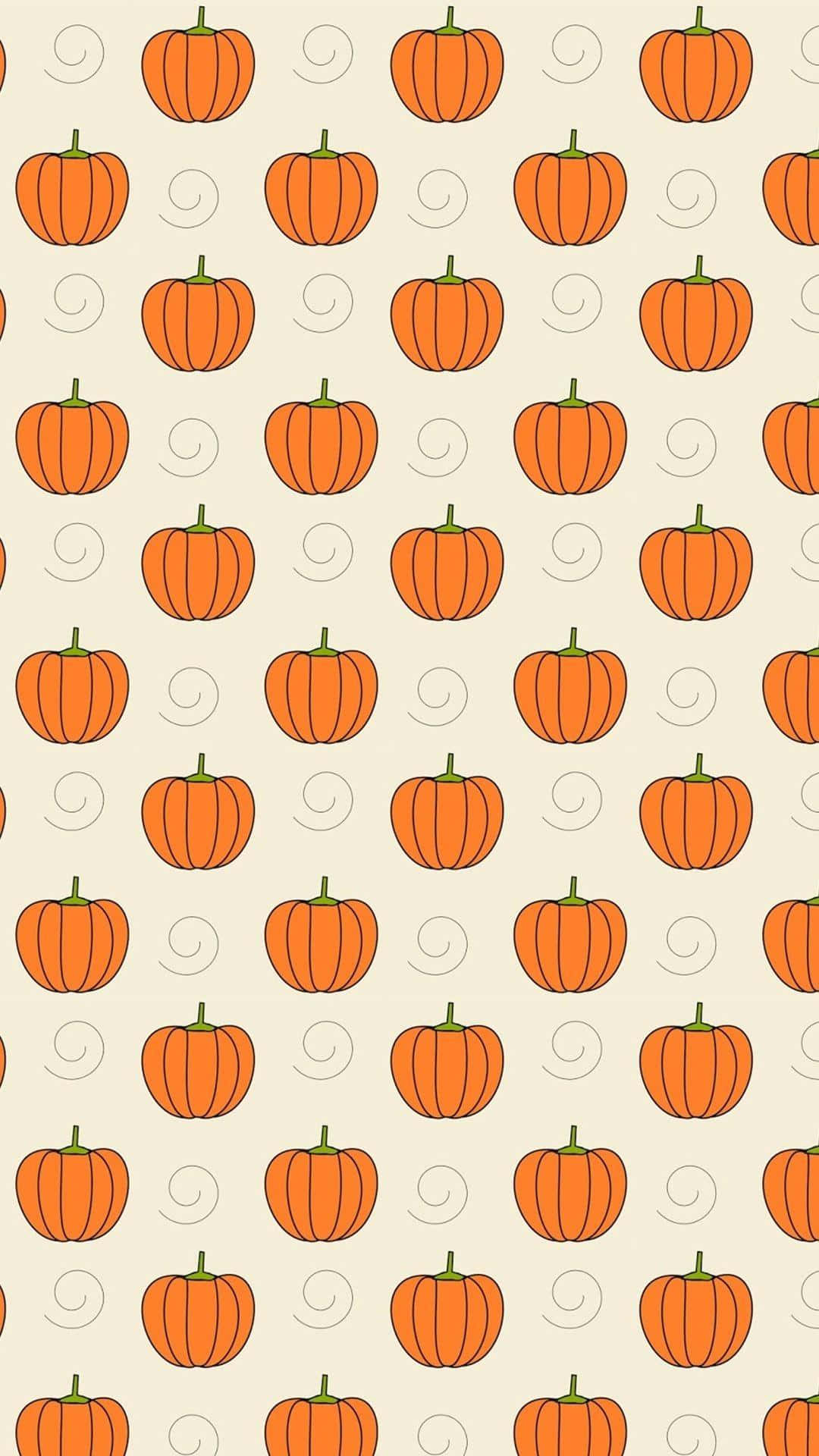 Aesthetic Cute Halloween Pumpkin Pattern Wallpaper