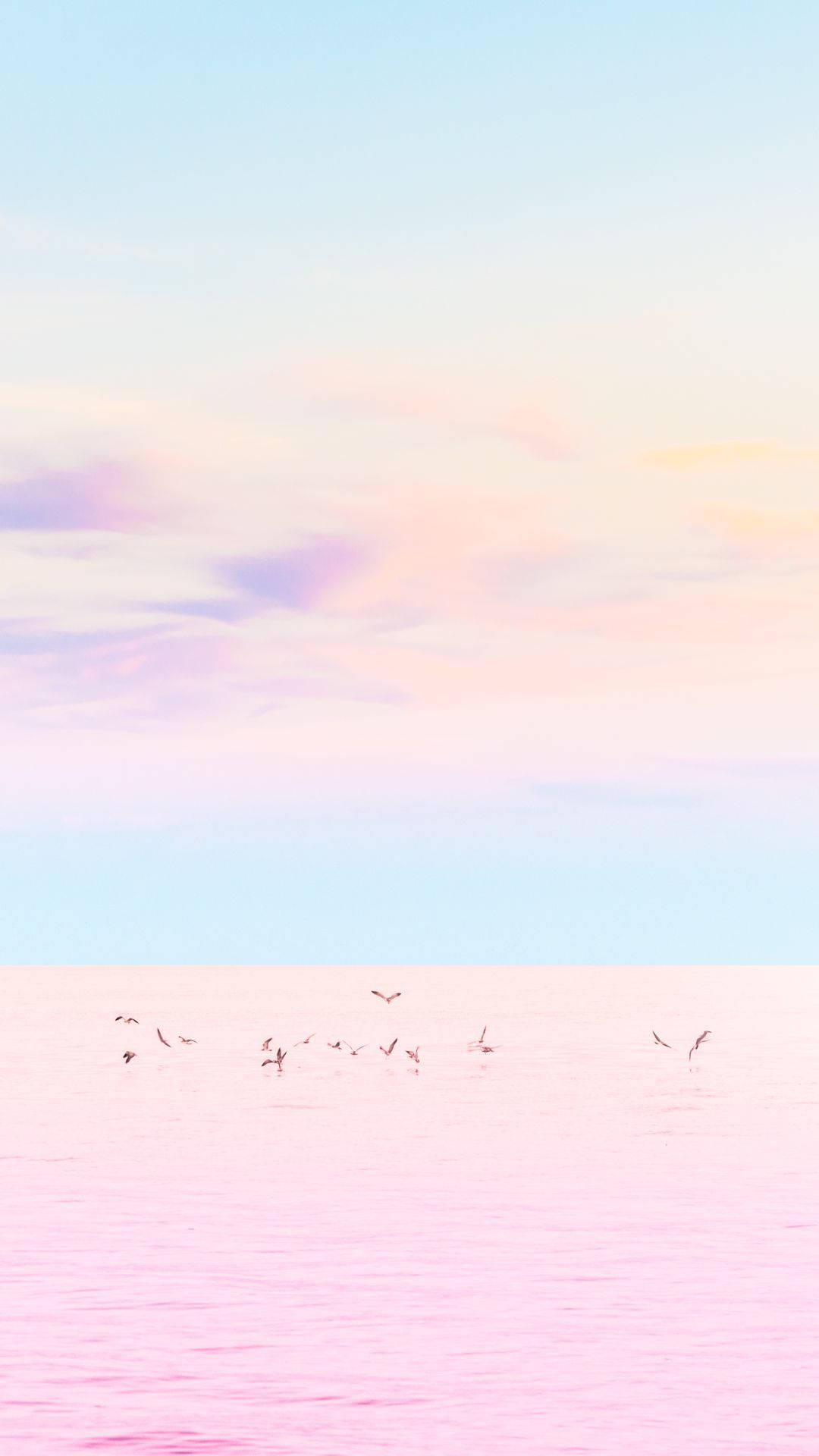 A joyful pastel landscape of ethereal beauty. Wallpaper