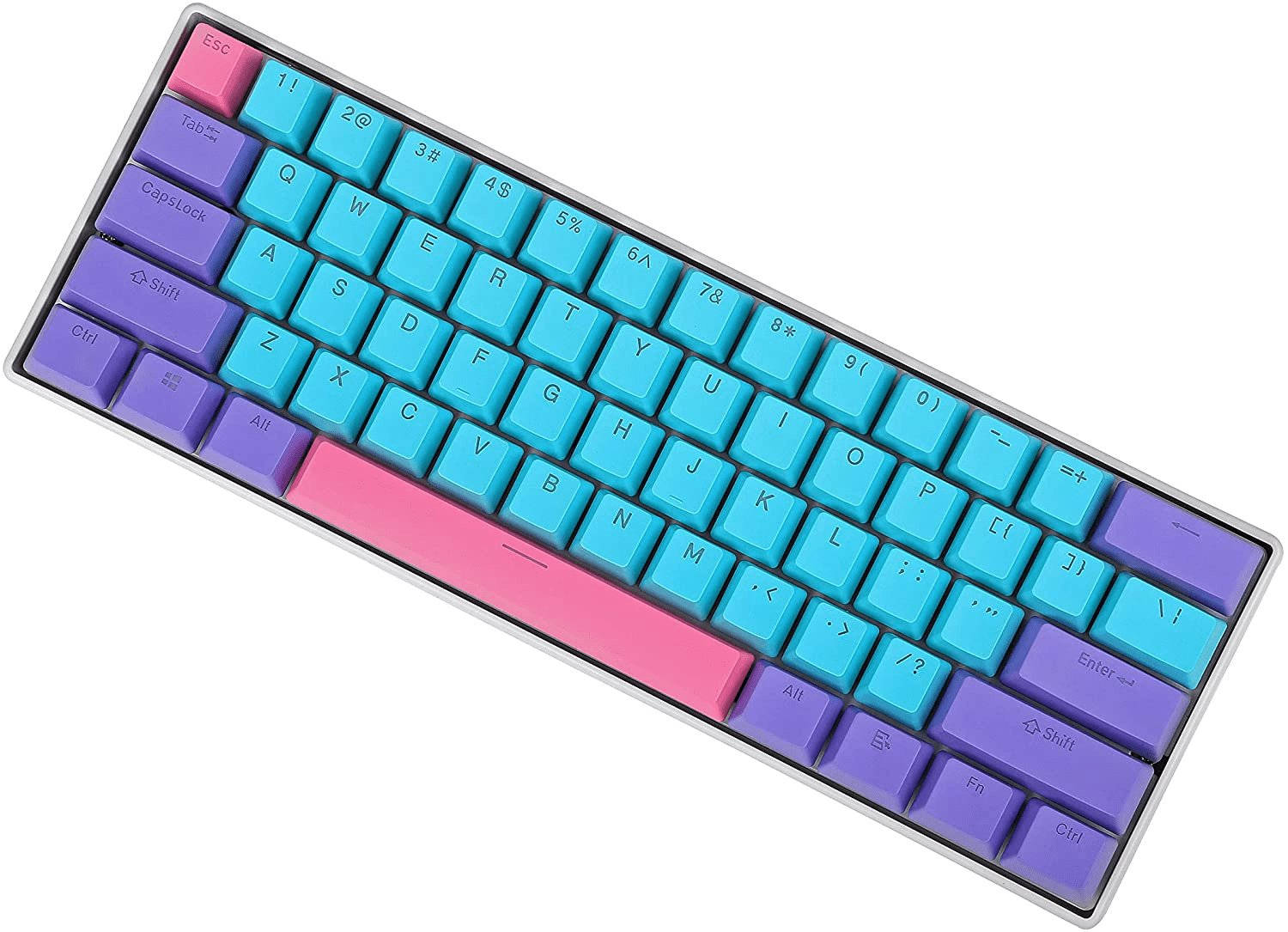 Aesthetic Cyan Purple Keyboard Wallpaper