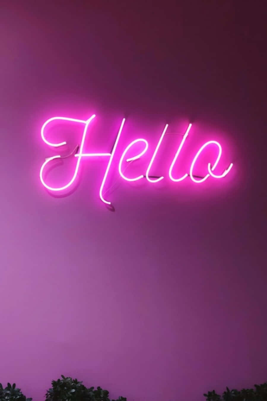 Hello Neon Sign On A Pink Wall Wallpaper