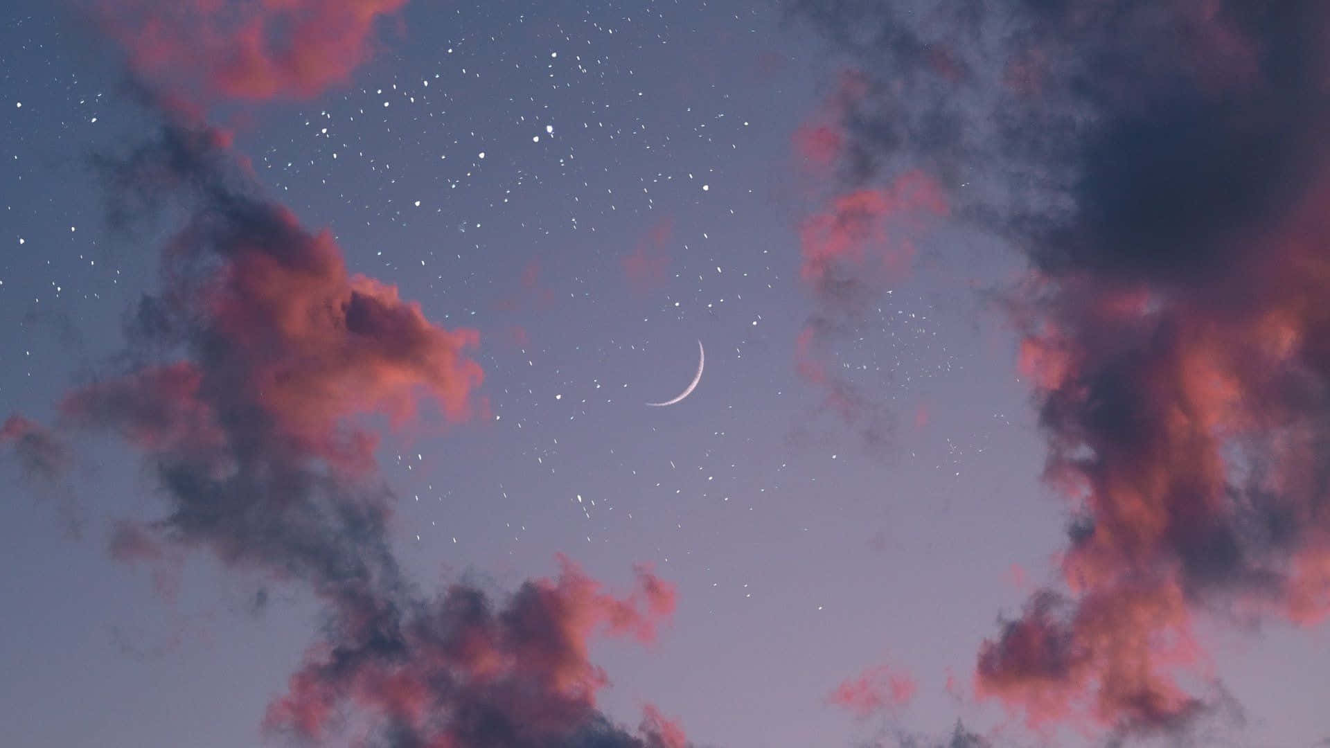 A Crescent And Stars In The Sky