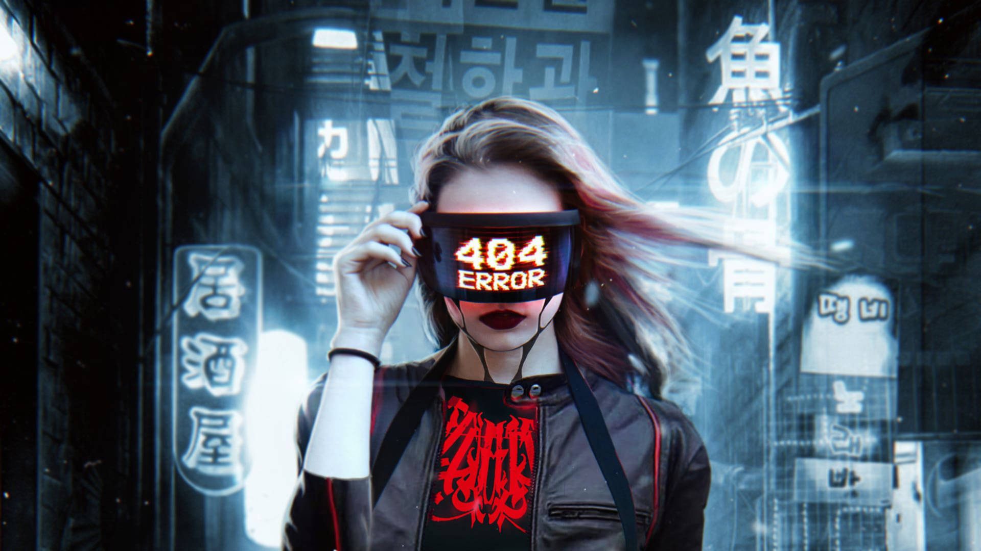 Aesthetic Desktop Futuristic Cyberpunk Background
