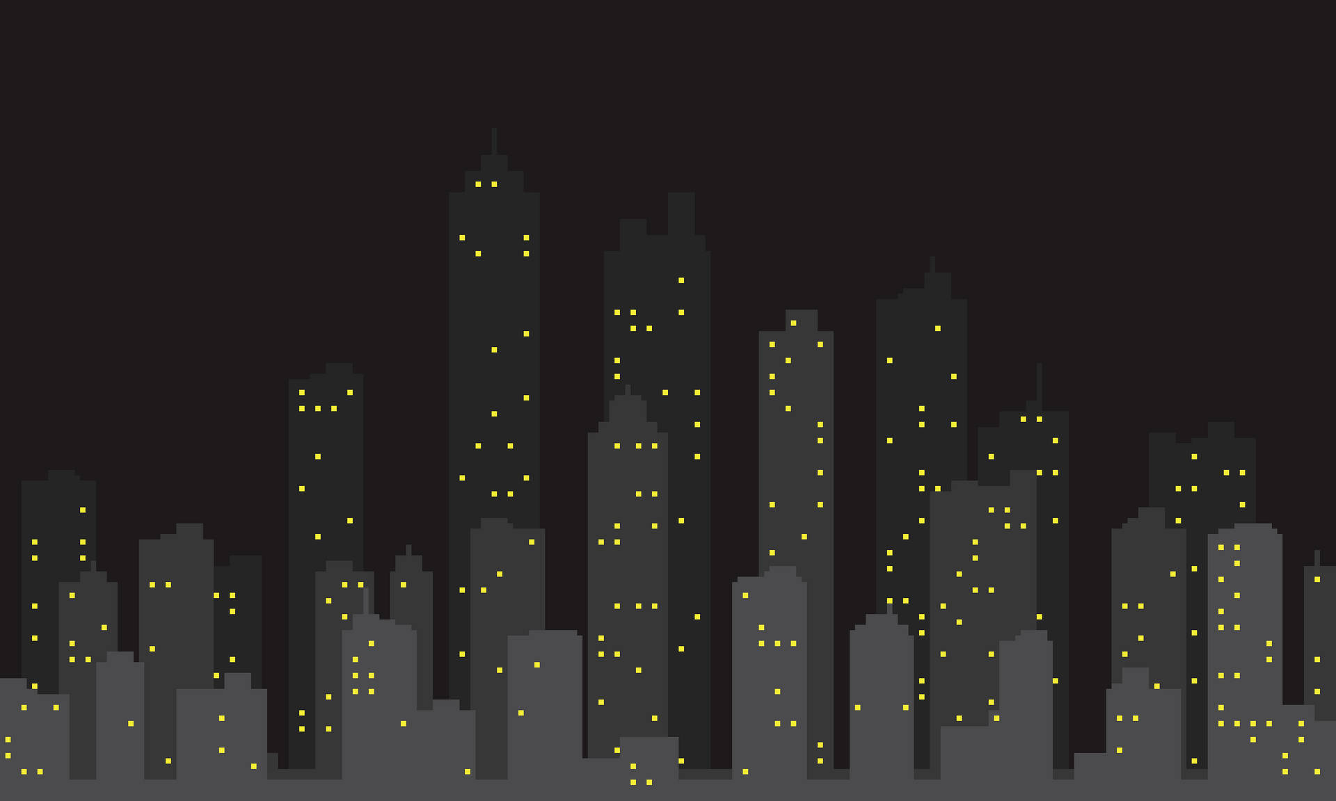 Aesthetic Desktop Night City Vector Wallpaper