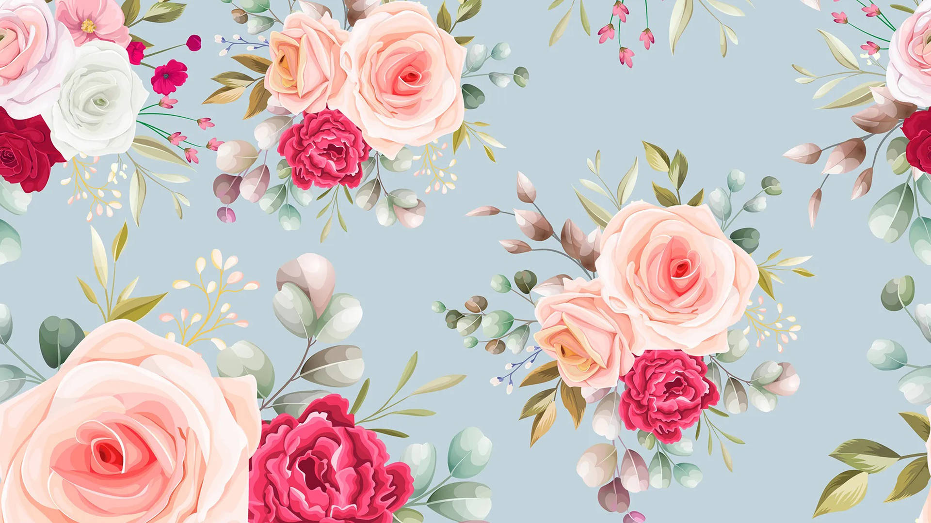 Aesthetic Desktop Roses Background