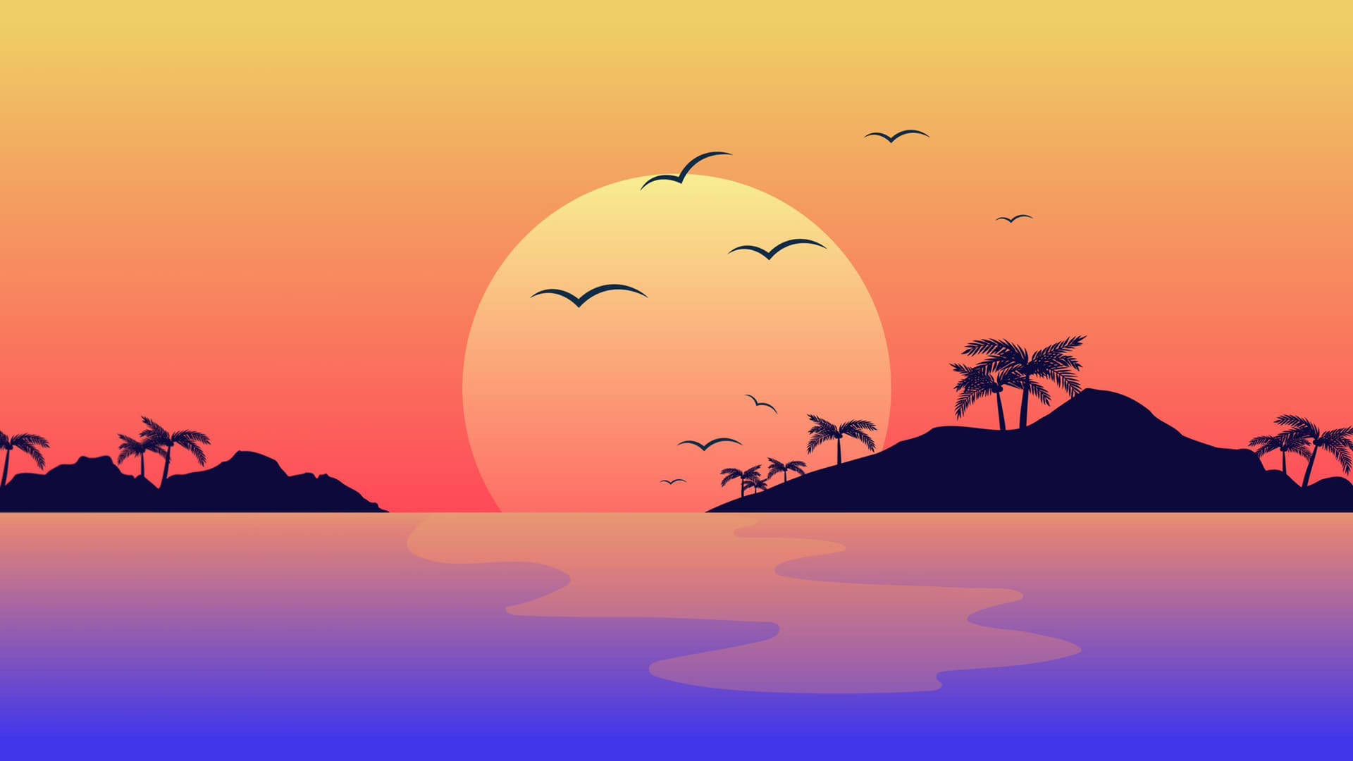 Aesthetic Desktop Sunset Background