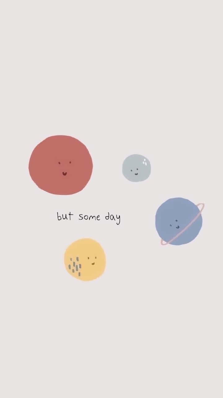 Aesthetic Doodles Cute Planets Wallpaper