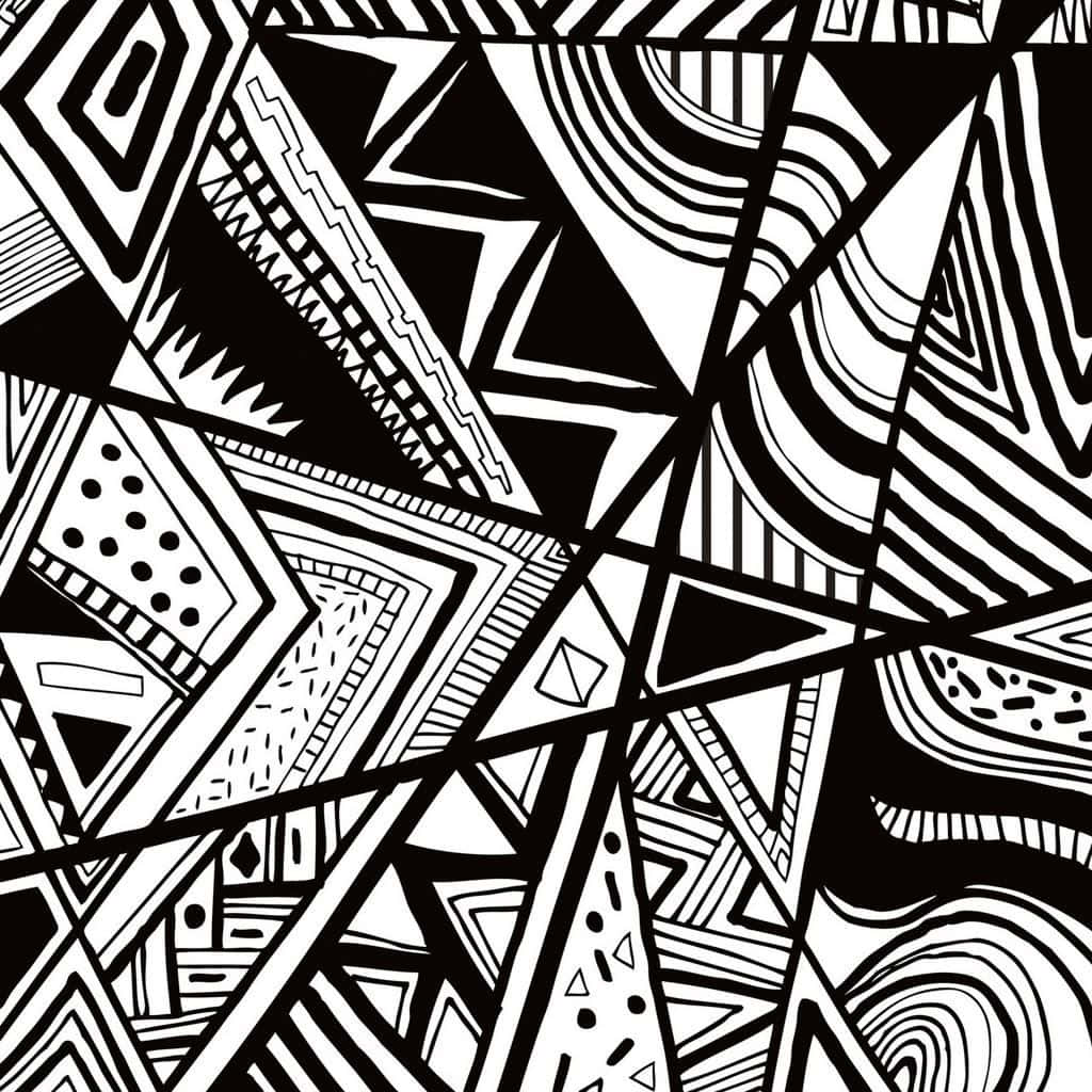 Et sort og hvidt tegning af en doodle fugl Wallpaper