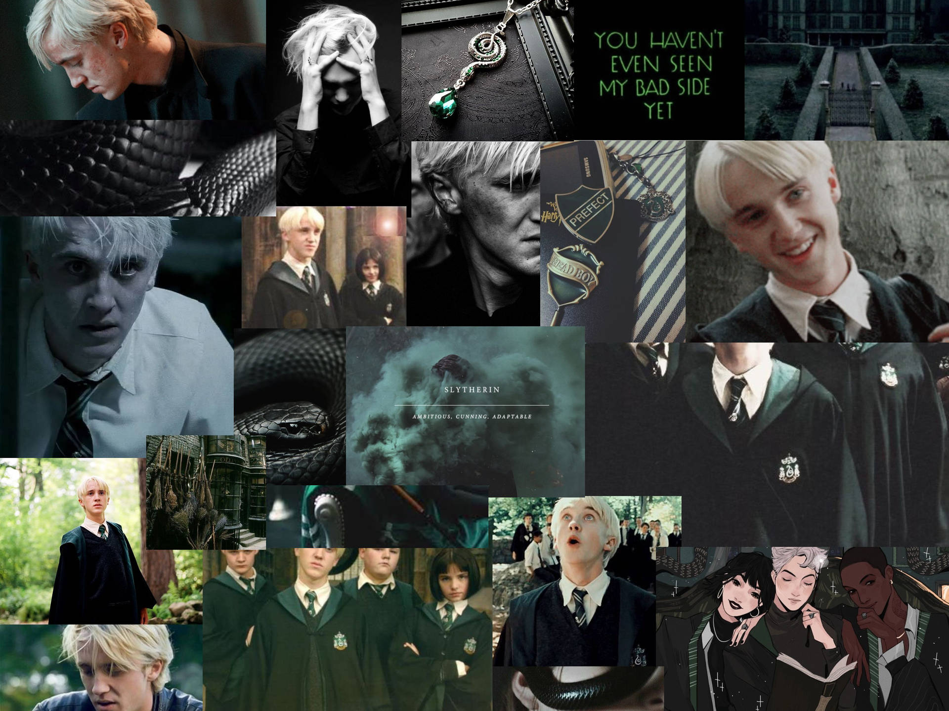 Aesthetic Draco Malfoy Collage Background