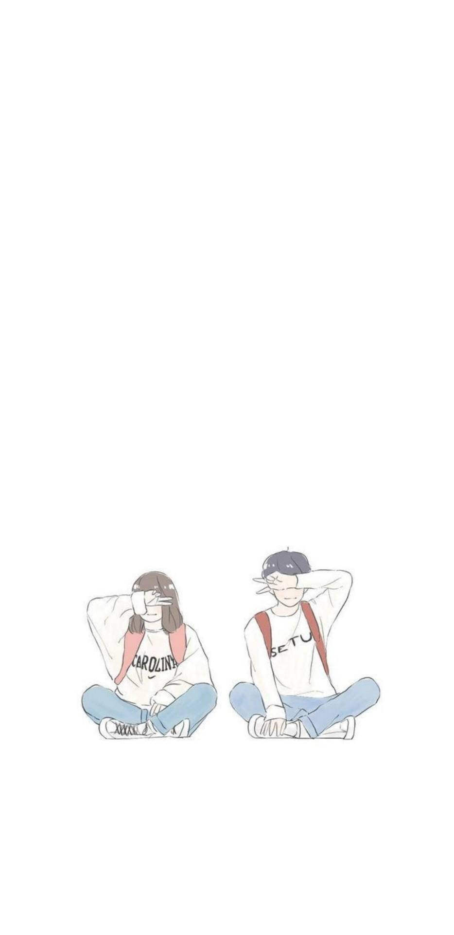 Aesthetic Drawing Of Sitting Couple