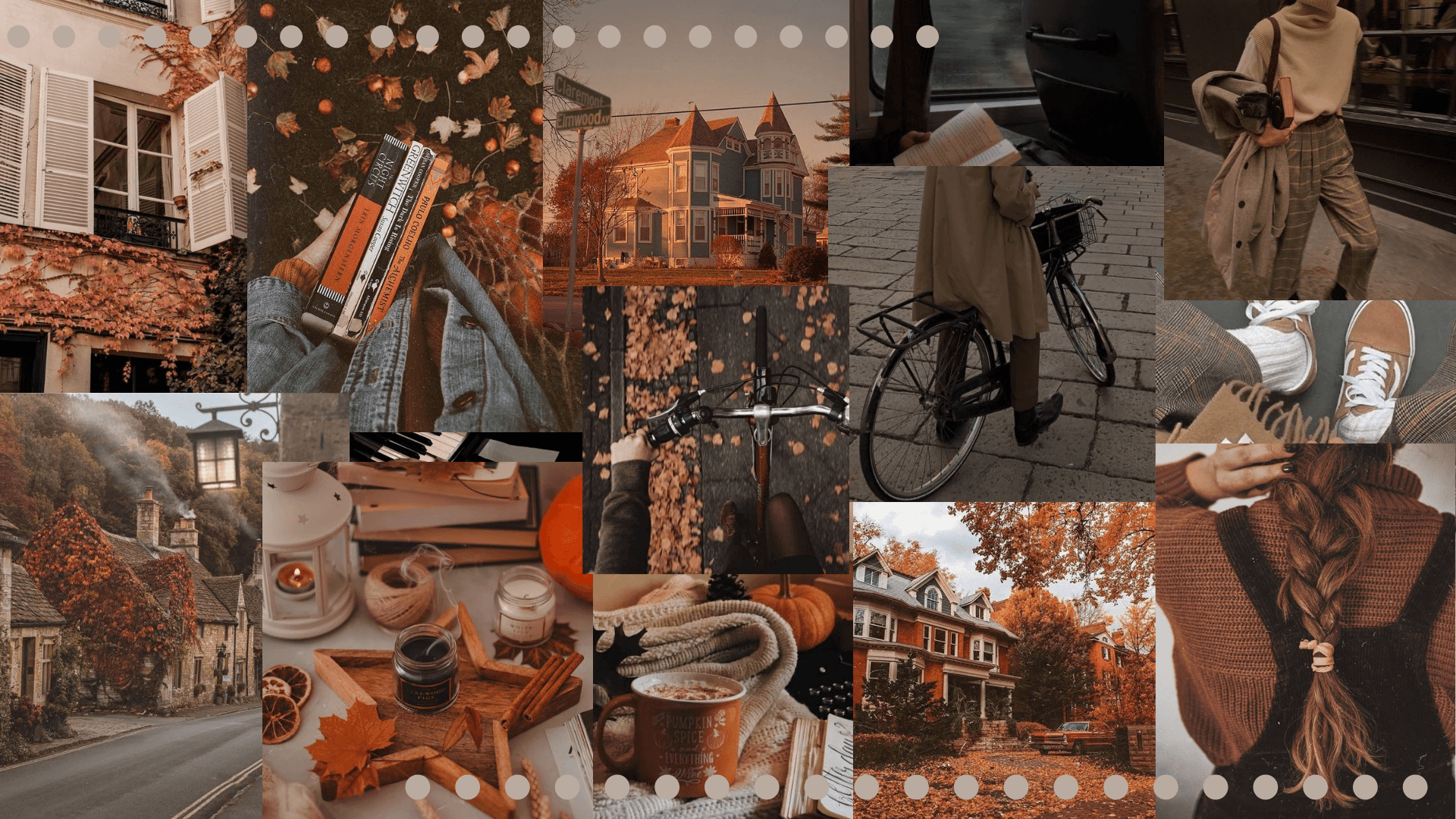 Efterårscollage - En Collage Af Billeder Fra Efteråret.