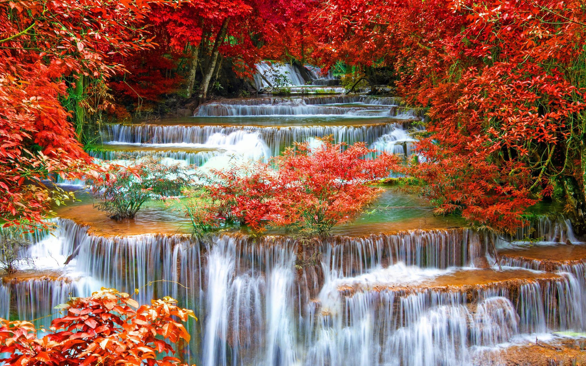 Aesthetic Fall Waterfall Picture