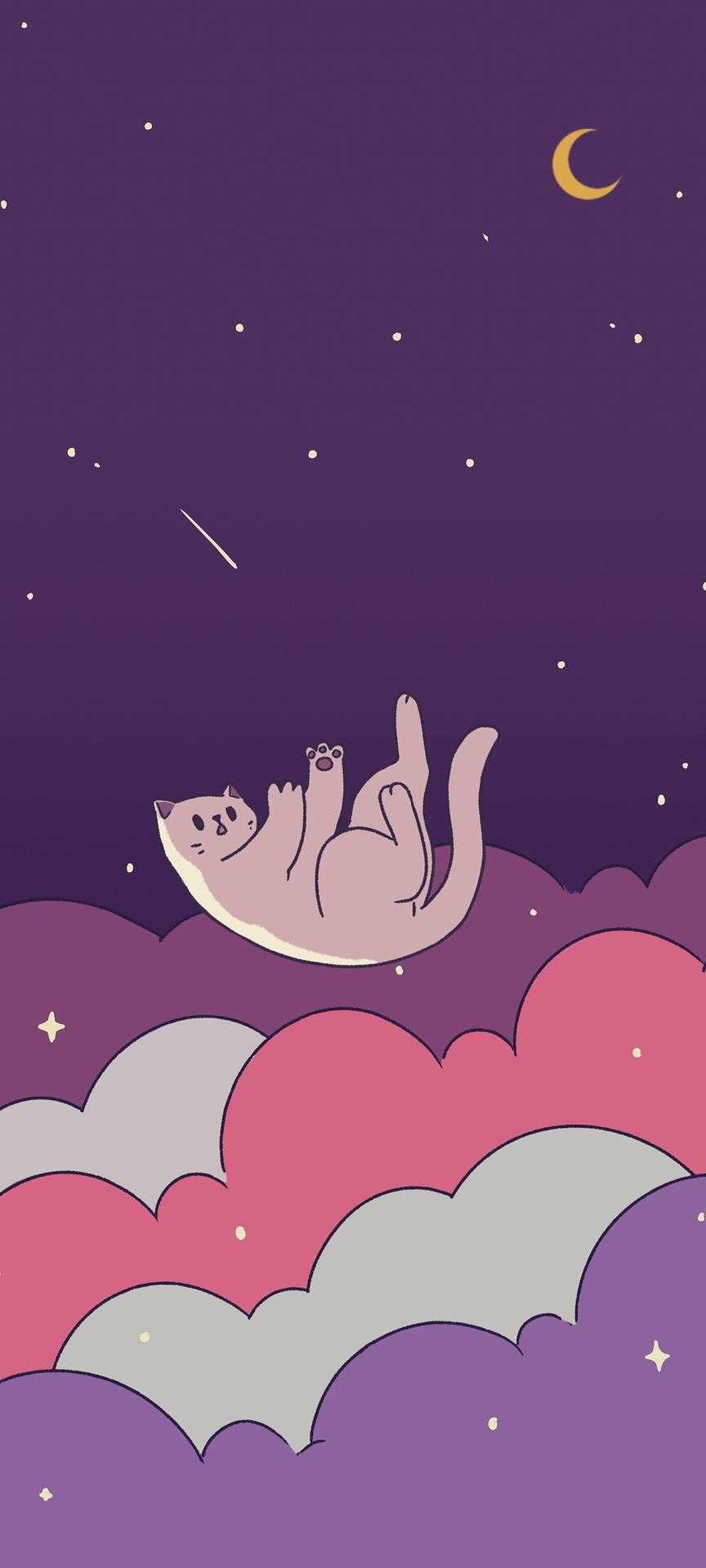 Aesthetic Falling Cat For Iphone Background