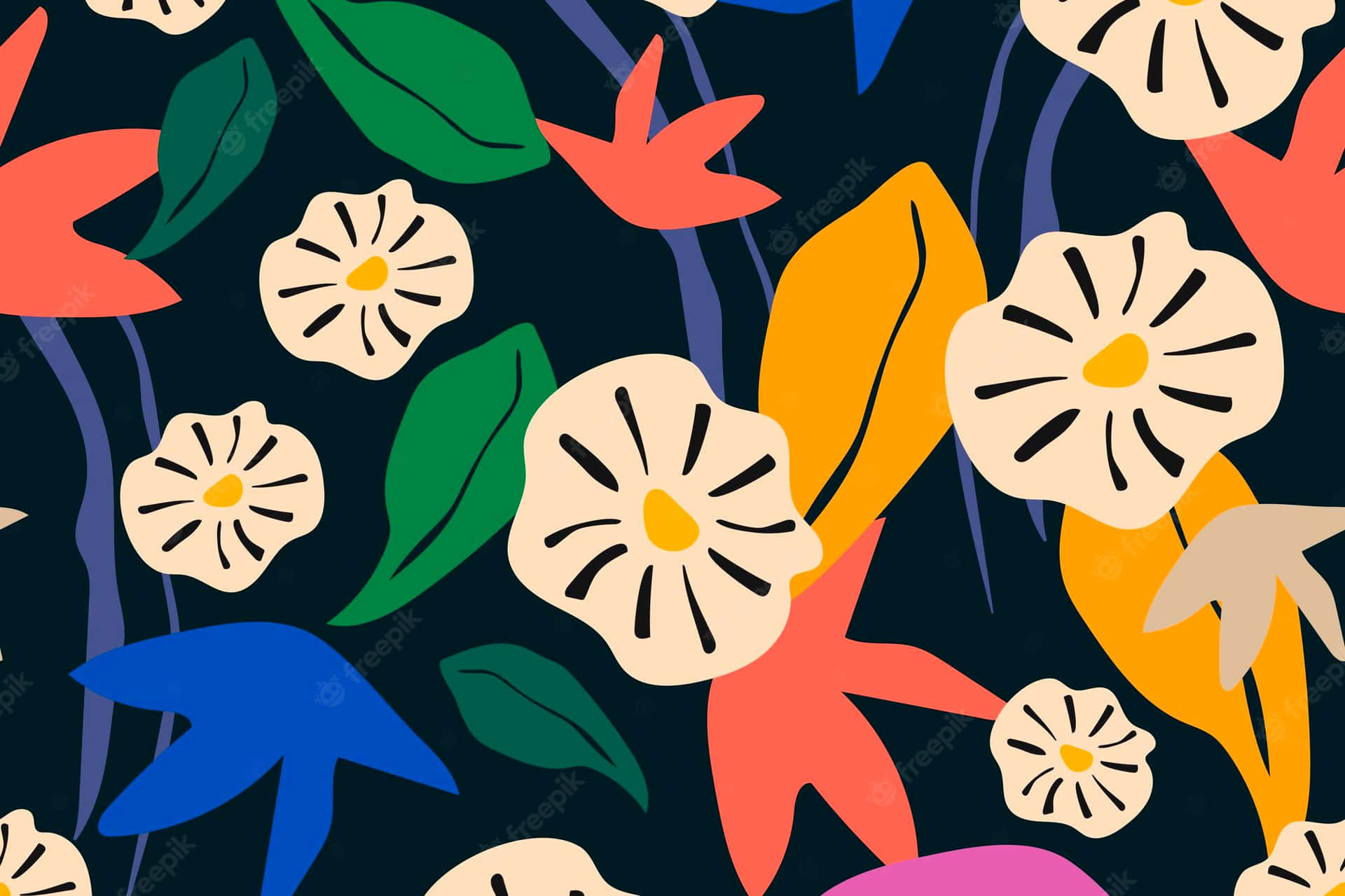 Tilføj et strejf af natur til dit rum med æstetisk blomster Wallpaper