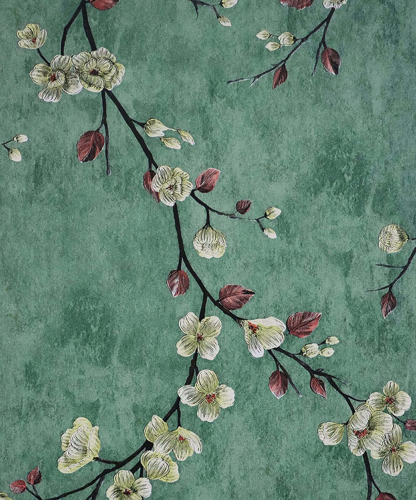 Aesthetic Flowers And Branch Painting Wallpaper