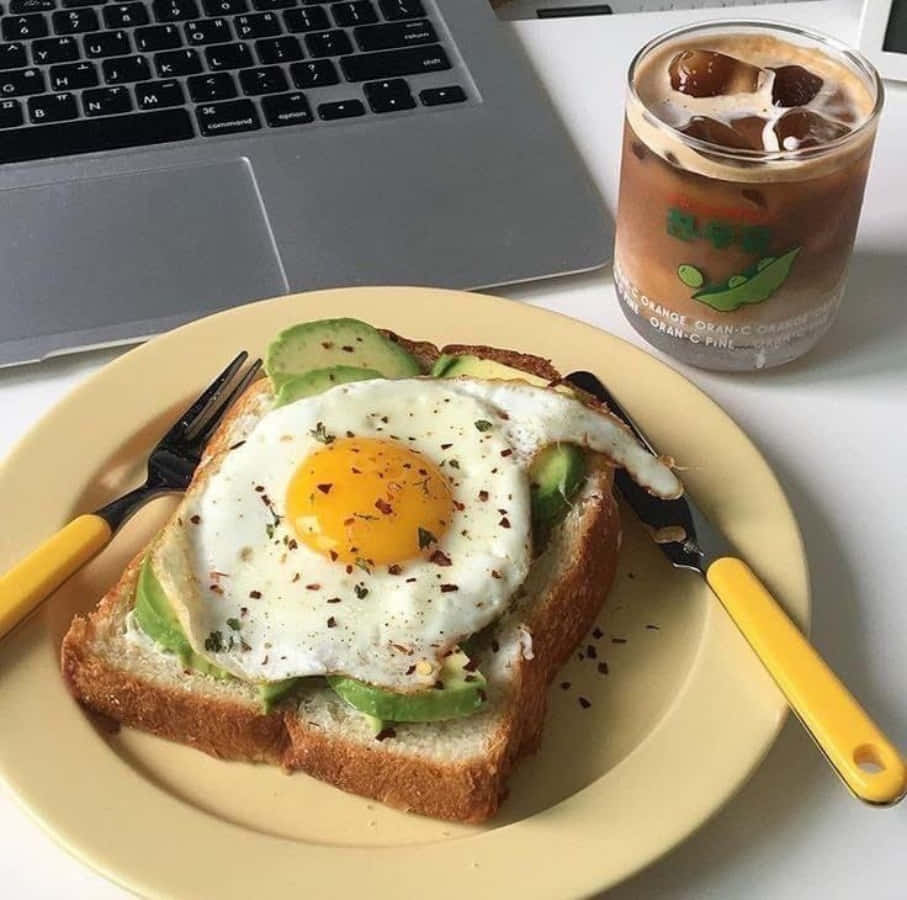 A Plate With Toast And An Egg