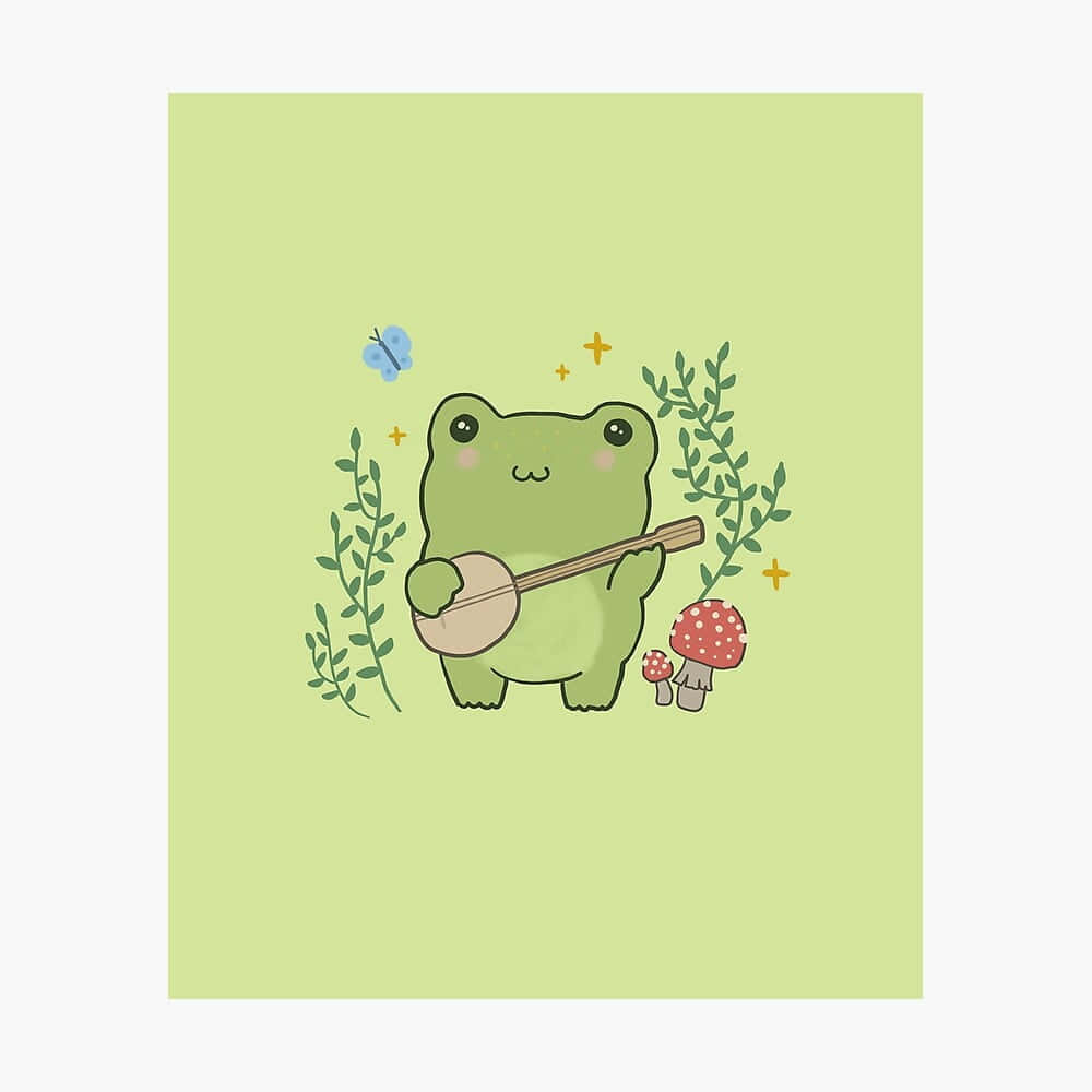 Charming Aesthetic Frog in a Natural Environment Wallpaper
