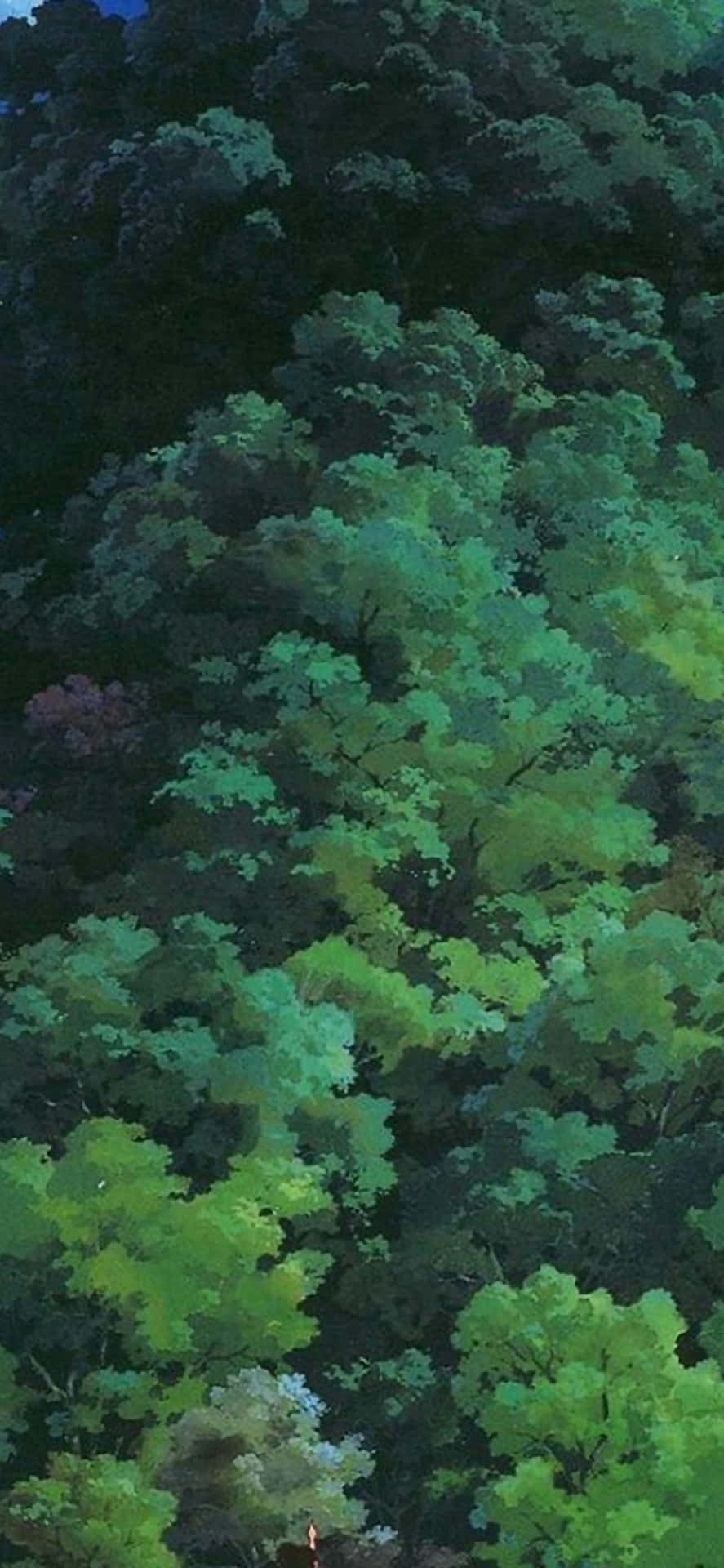 Vandregennem Den Smukke Aesthetic Ghibli, Illustreret Af Den Berømte Filmmager Hayao Miyazaki. Wallpaper