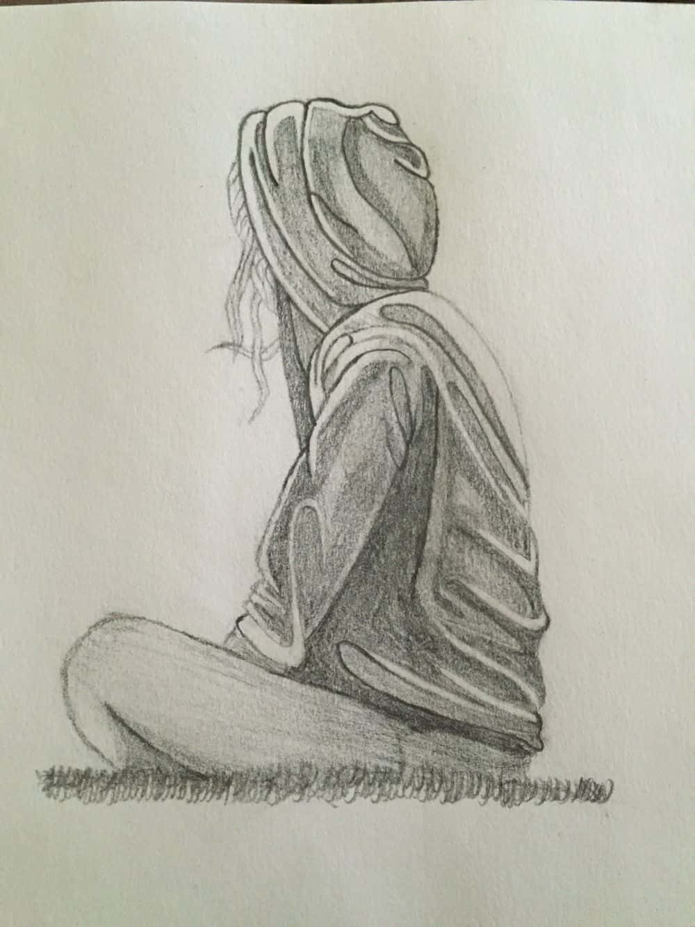 Unaexpresión Pensativa - Dibujo De Una Chica Estética Fondo de pantalla