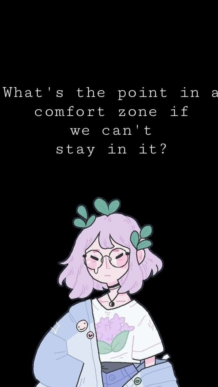 Aesthetic Girl Drawing Gloomy Quote Wallpaper