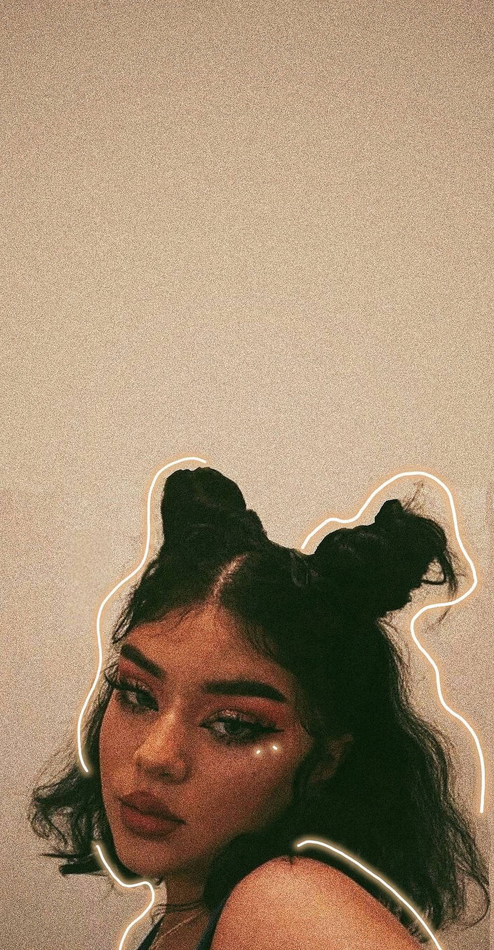 Aesthetic Girl Hair Bun Wallpaper