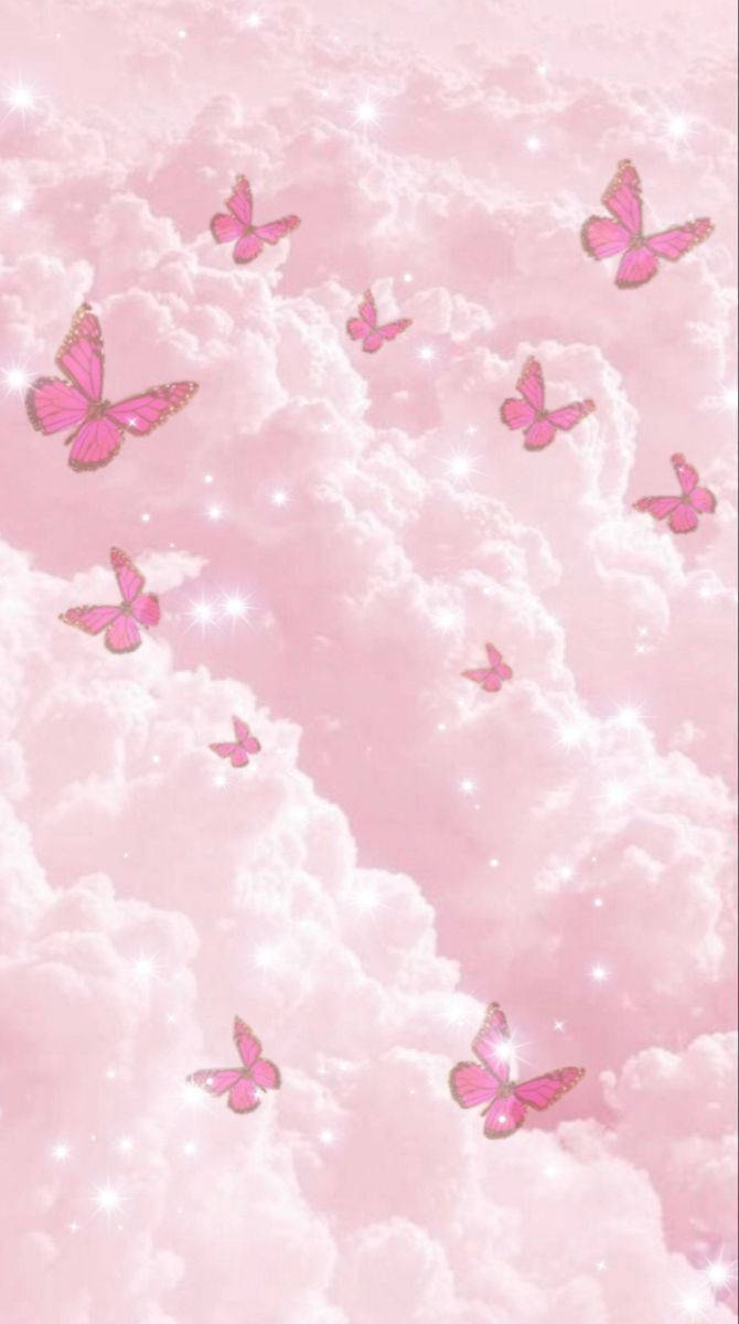 Aesthetic Girly Clouds And Butterflies